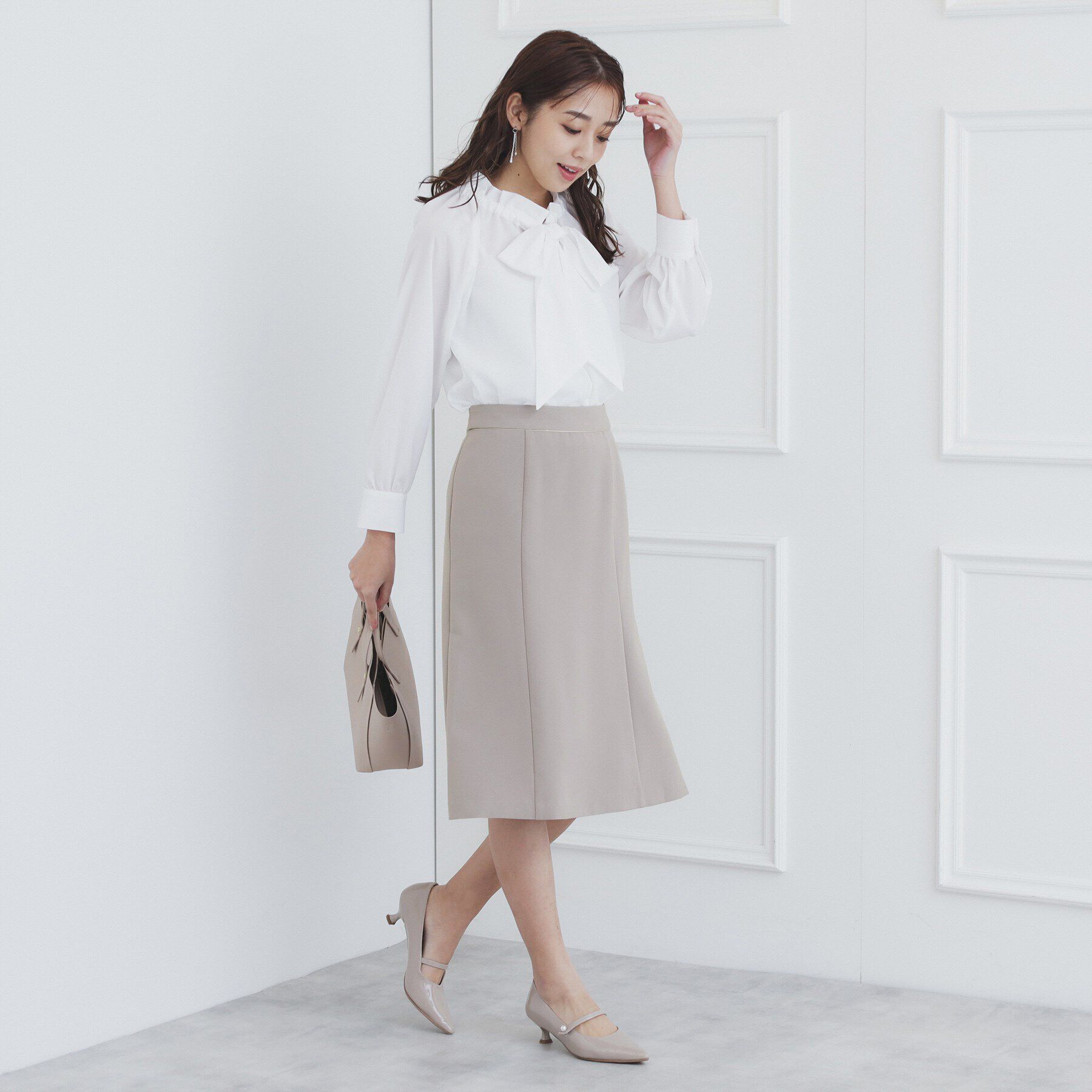 index「《通勤/セットアップ対応》多機能ストレッチフレアスカート【洗濯機洗い可/防シワ/抗ピル】」|スカート|