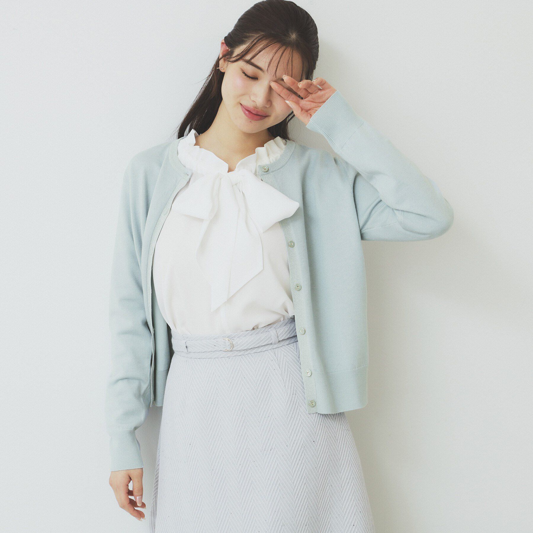 index「ラメトリムカーディガン【洗濯機洗い可】」|カーディガン|