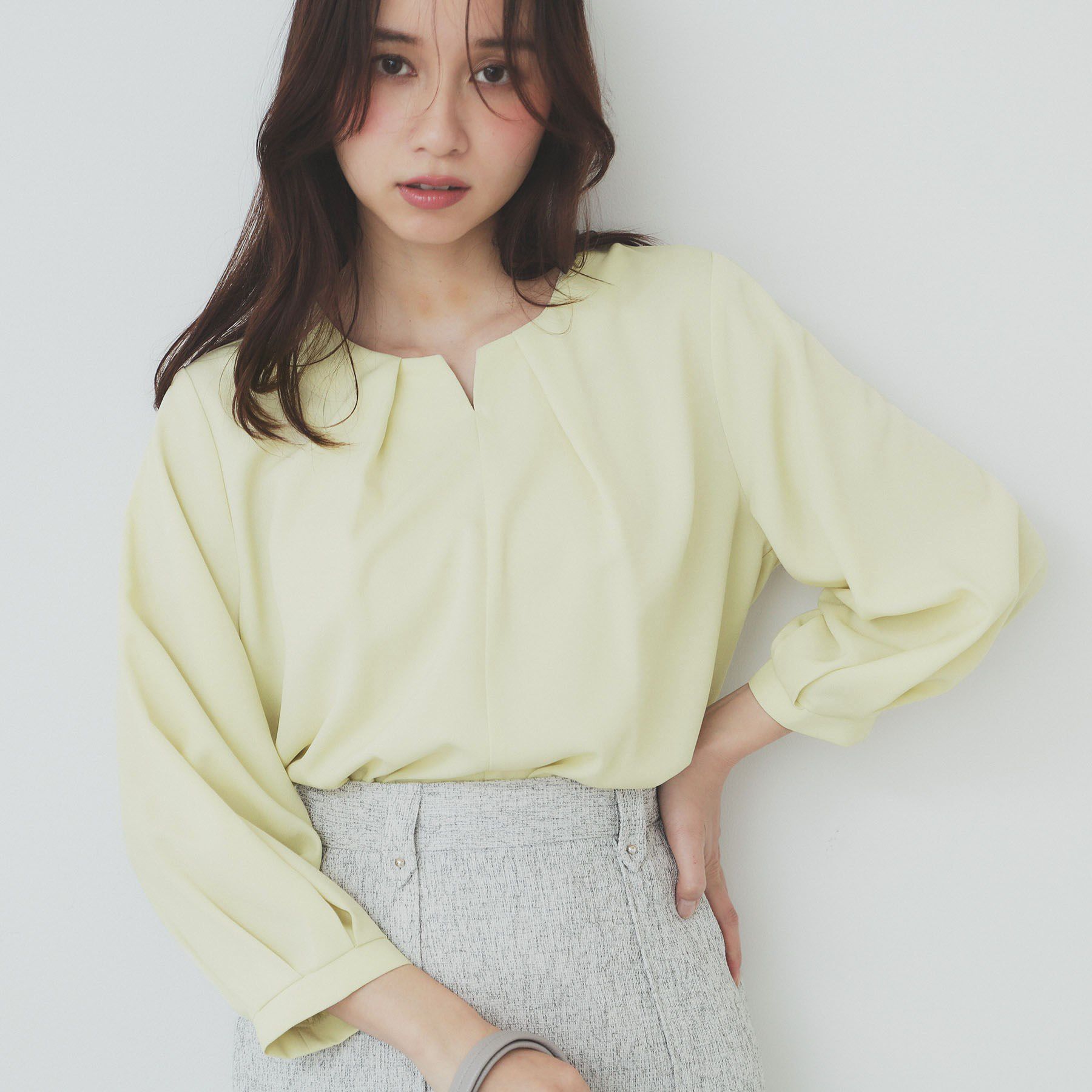 index「2WAYキーネックタックブラウス【洗濯機洗い可/防シワ】」|シャツ・ブラウス|