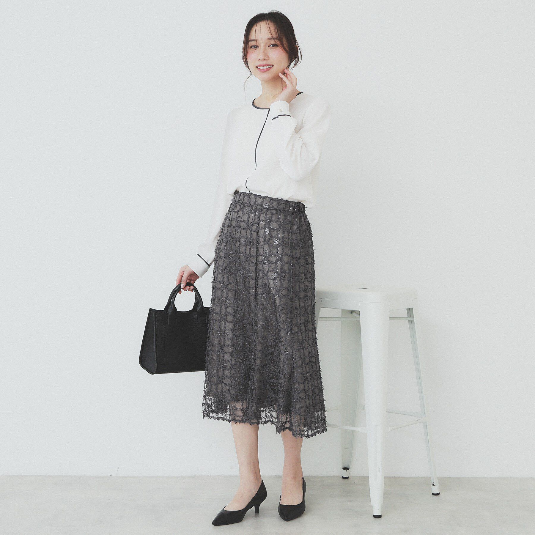 index「バイカラーパイピングブラウス【洗濯機洗い可】」|シャツ・ブラウス|