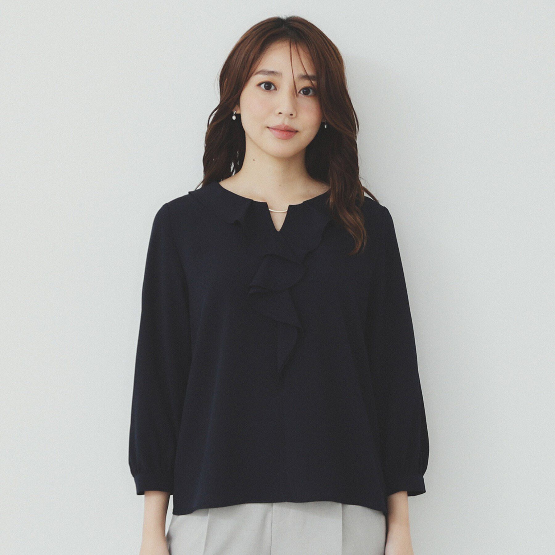 index「フリルバーデザインブラウス【洗濯機洗い可/イージーアイロン/防シワ】」|シャツ・ブラウス|