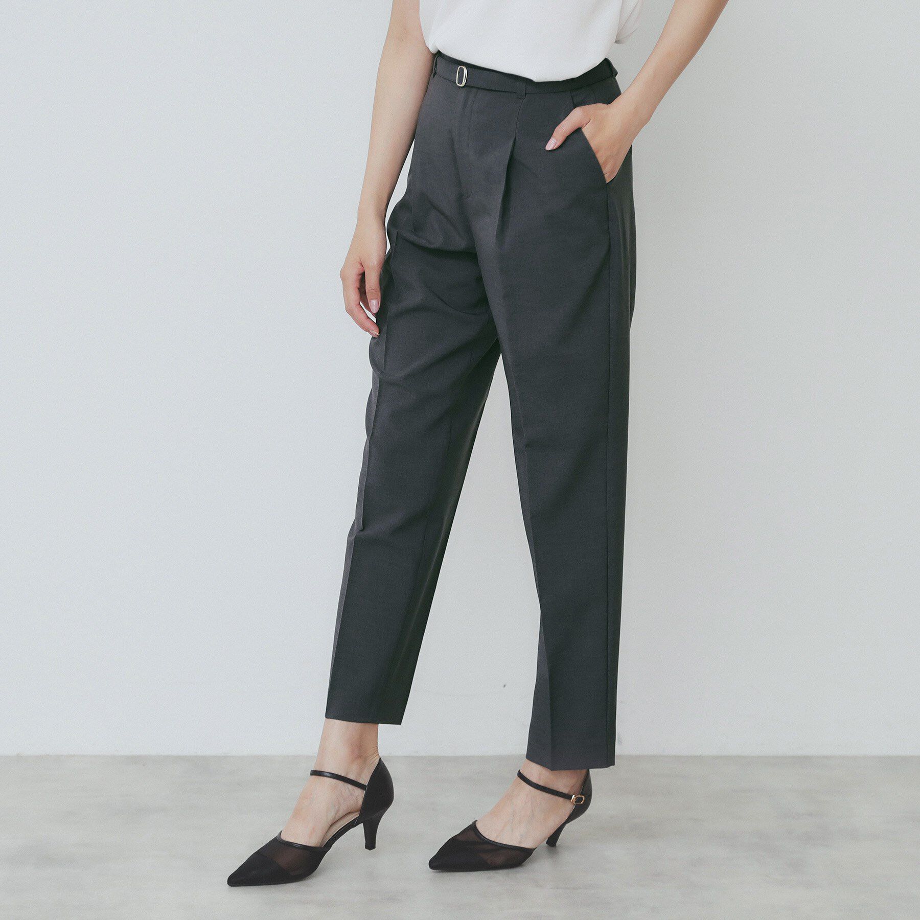 index「ベルト付きストレッチテーパードパンツ/セットアップ可【洗濯機洗い可/吸水速乾/接触冷感】」|その他|