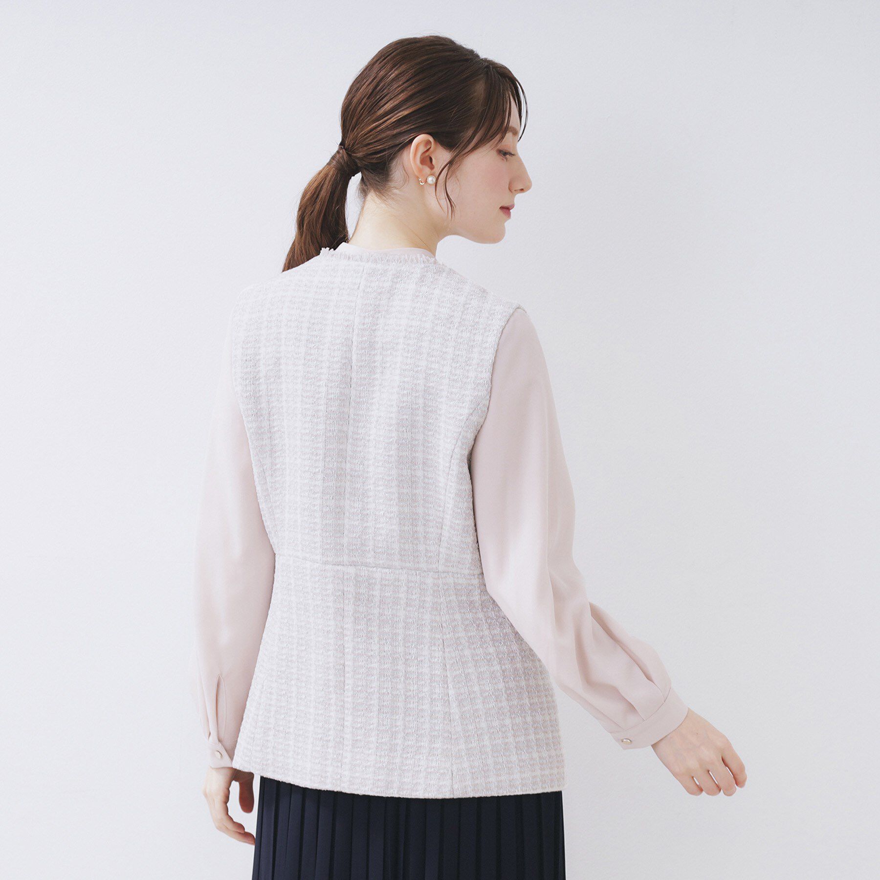 index「ファンシーツイードペプラムジレ【洗える】」|ベスト・ジレ|