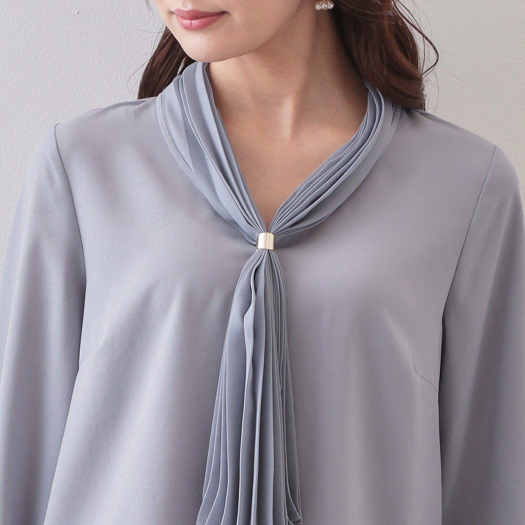 index「プリーツボウタイジョーゼットブラウス【洗濯機OK/イージーアイロン/防シワ】」|シャツ・ブラウス|