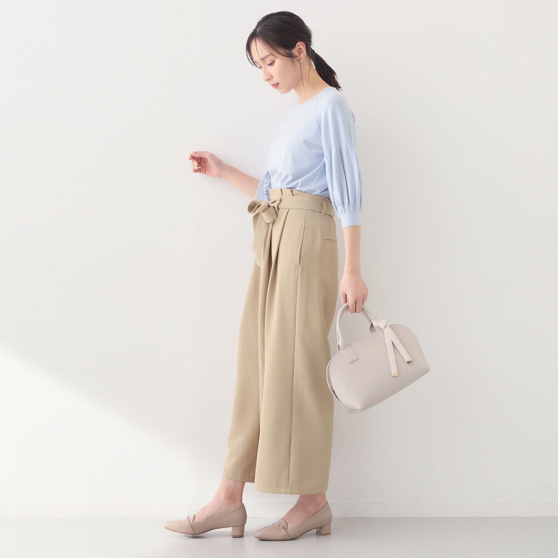 index「バルーン風スリーブバイカラーニット【洗濯機OK】」|ニット・セーター|