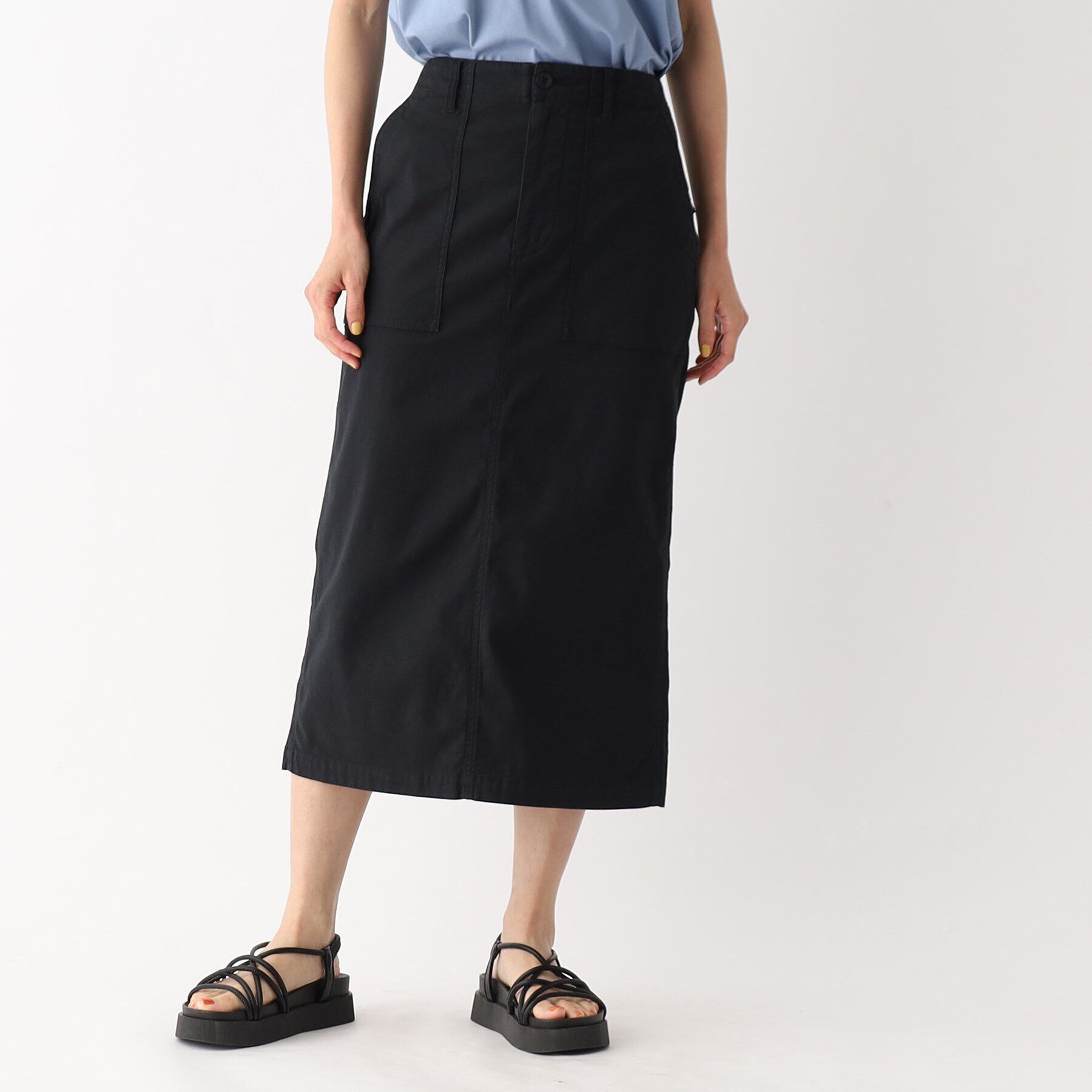 OPAQUE.CLIP「オーガニックコットン混 ベイカースカート【洗濯機洗い可/ストレッチ】」|スカート|