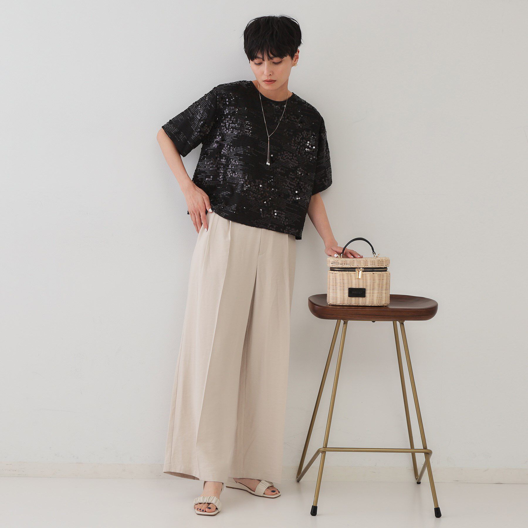 OPAQUE.CLIP「スパンコールブラウス【洗える】」|シャツ・ブラウス|