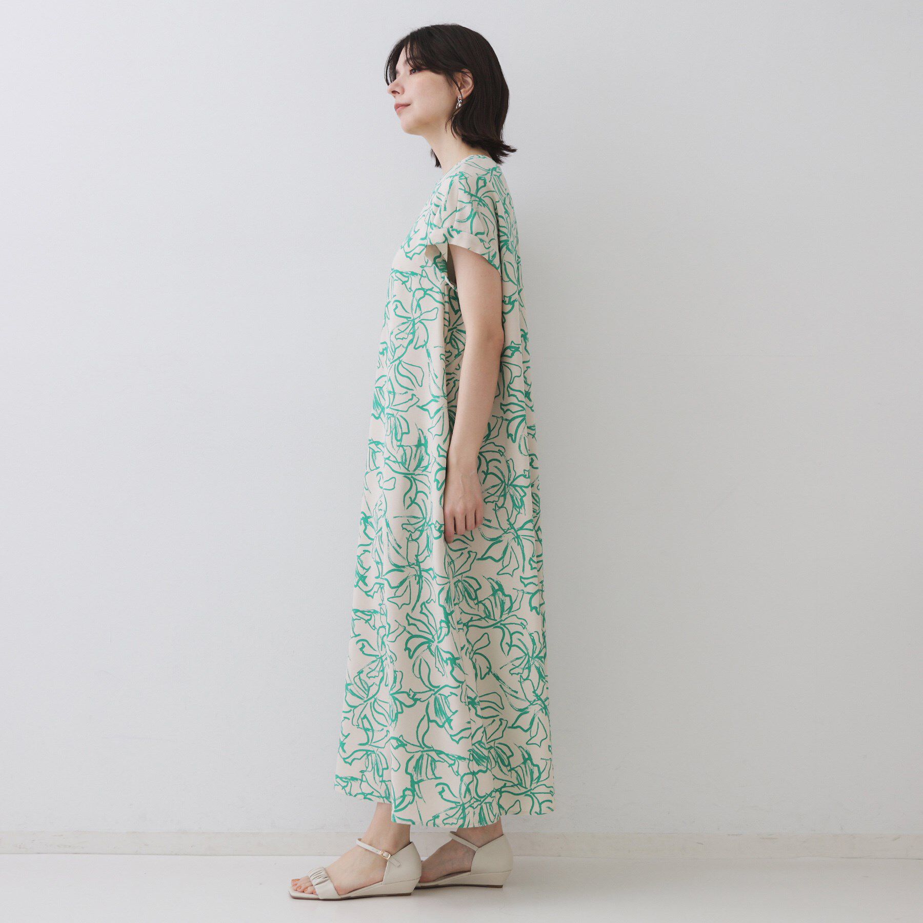 OPAQUE.CLIP「手書き風プリントワンピース【洗濯機洗い可】」|ワンピース|