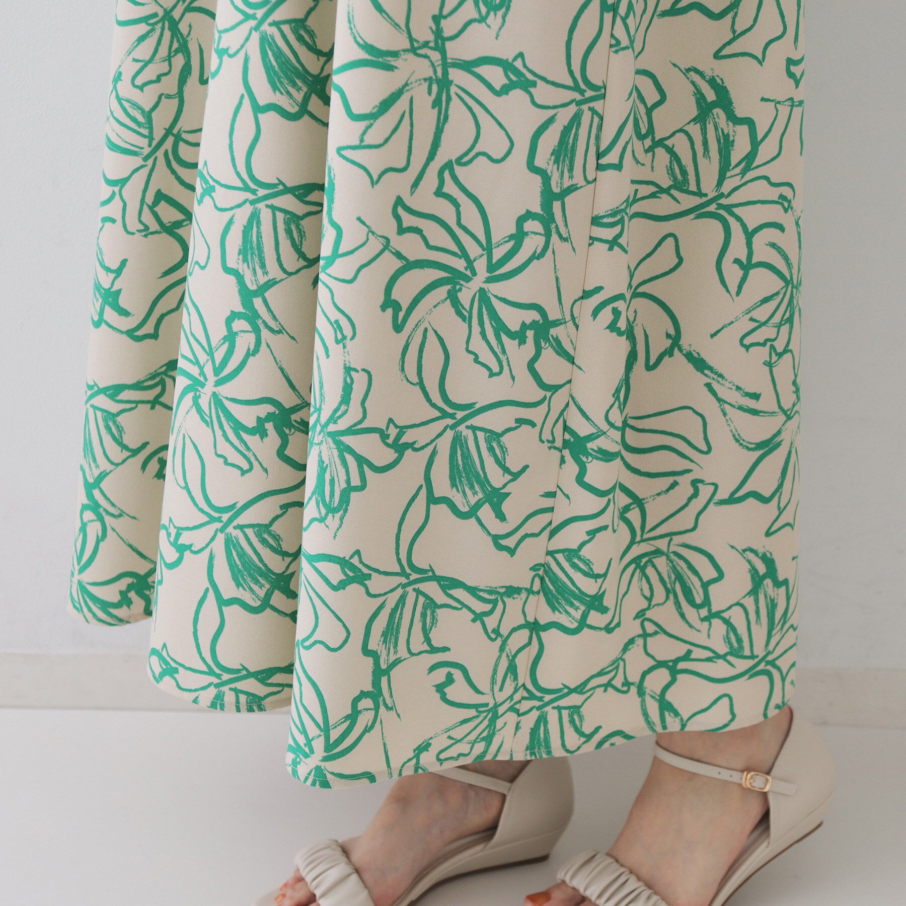 OPAQUE.CLIP「手書き風プリントワンピース【洗濯機洗い可】」|ワンピース|