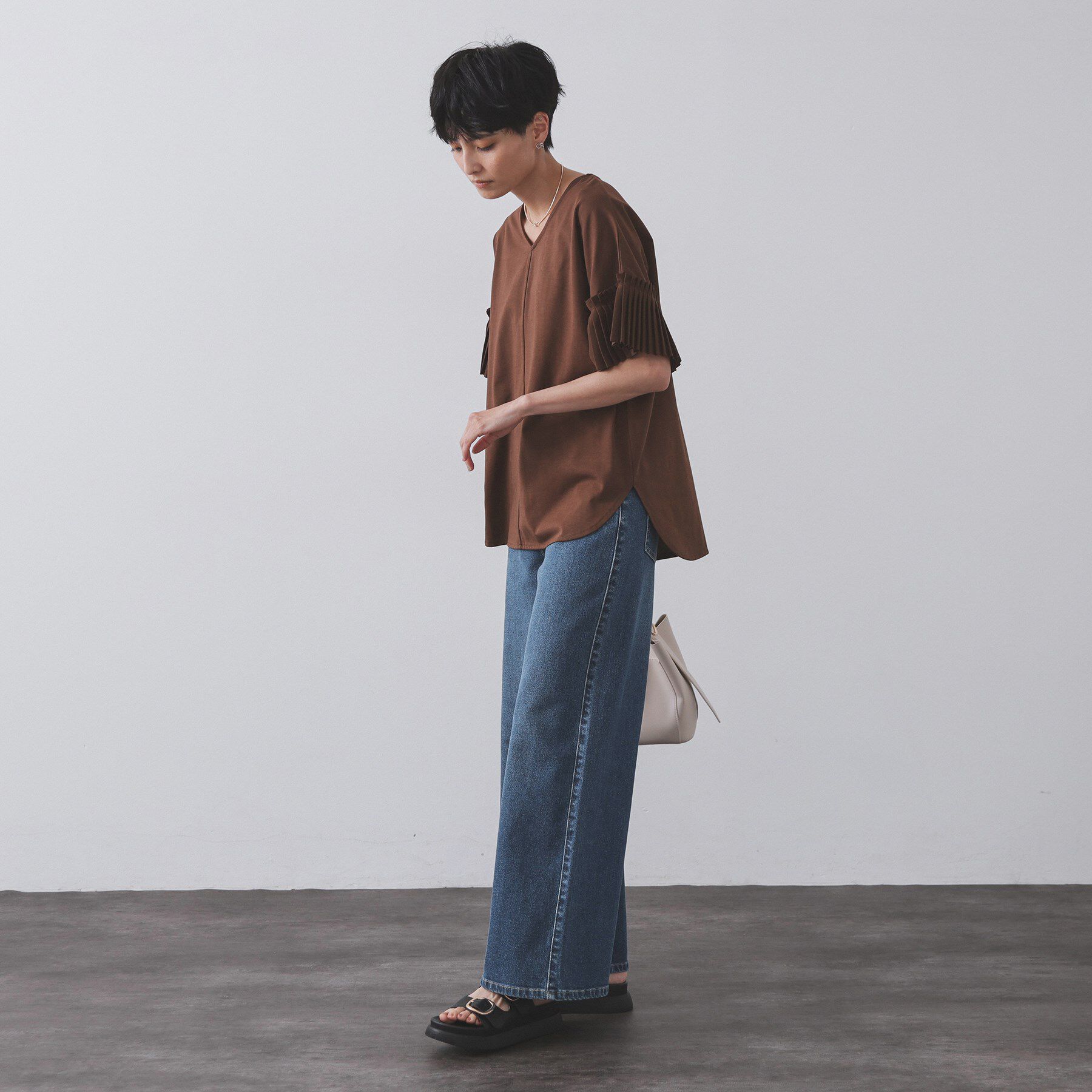 OPAQUE.CLIP「ストレッチバギーデニム【洗濯機洗い可】《SS～LL》」|デニム|