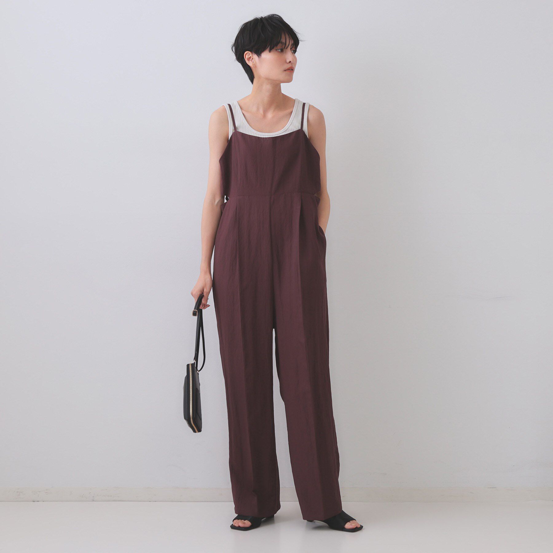 OPAQUE.CLIP「ベーシックテレコタンクトップ【洗濯機洗い可】」|キャミソール|