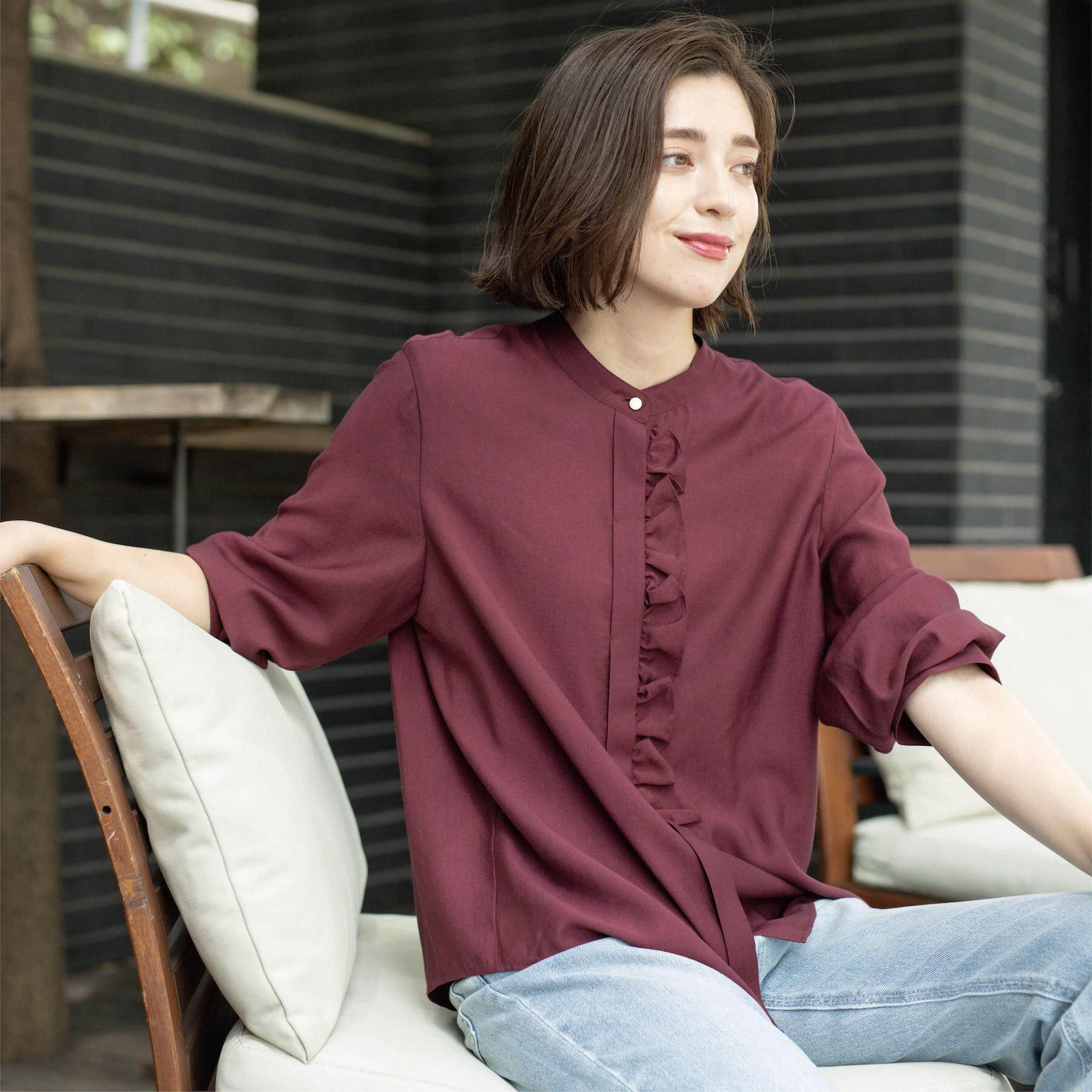 OPAQUE.CLIP「フロントフリルブラウス【洗濯機OK】」|シャツ・ブラウス|