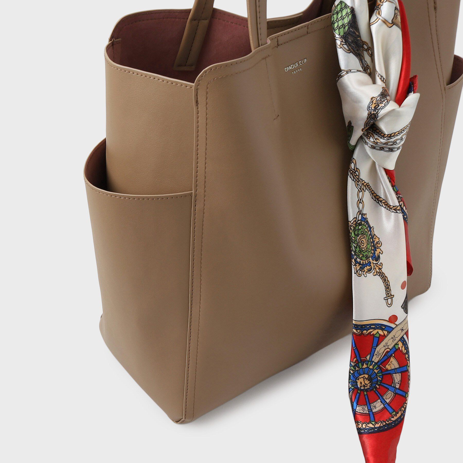 OPAQUE.CLIP「【A4サイズ対応】スカーフ付き裏スエード調合皮トートバッグ」|トートバッグ|