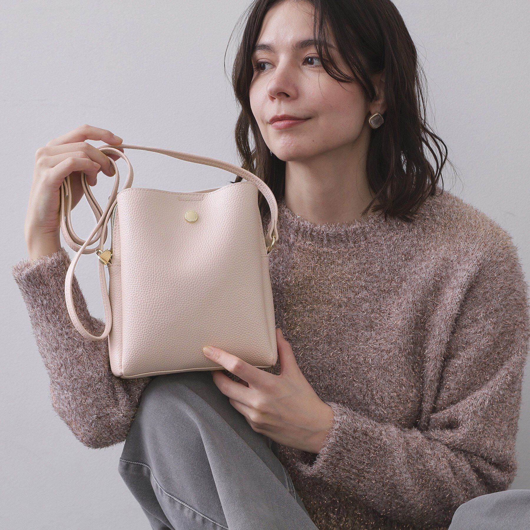 OPAQUE.CLIP「シュリンク合皮3層ミニショルダーバッグ【軽量／長さ調整可能】」|ショルダー・メッセンジャー|