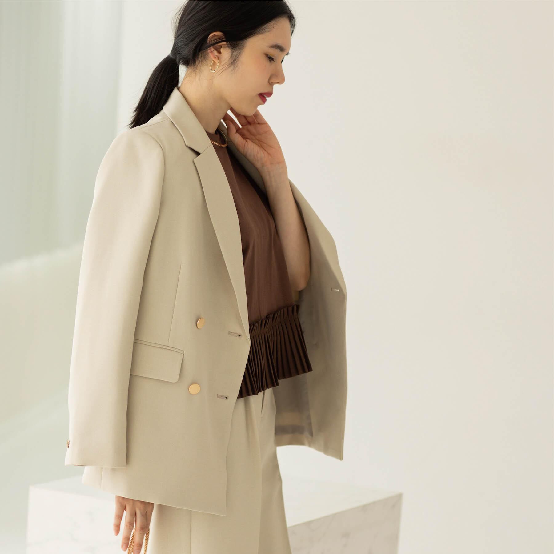 OPAQUE.CLIP「金ボタンダブルブレストテーラードジャケット/セットアップ対応【洗える】」|テーラードジャケット|