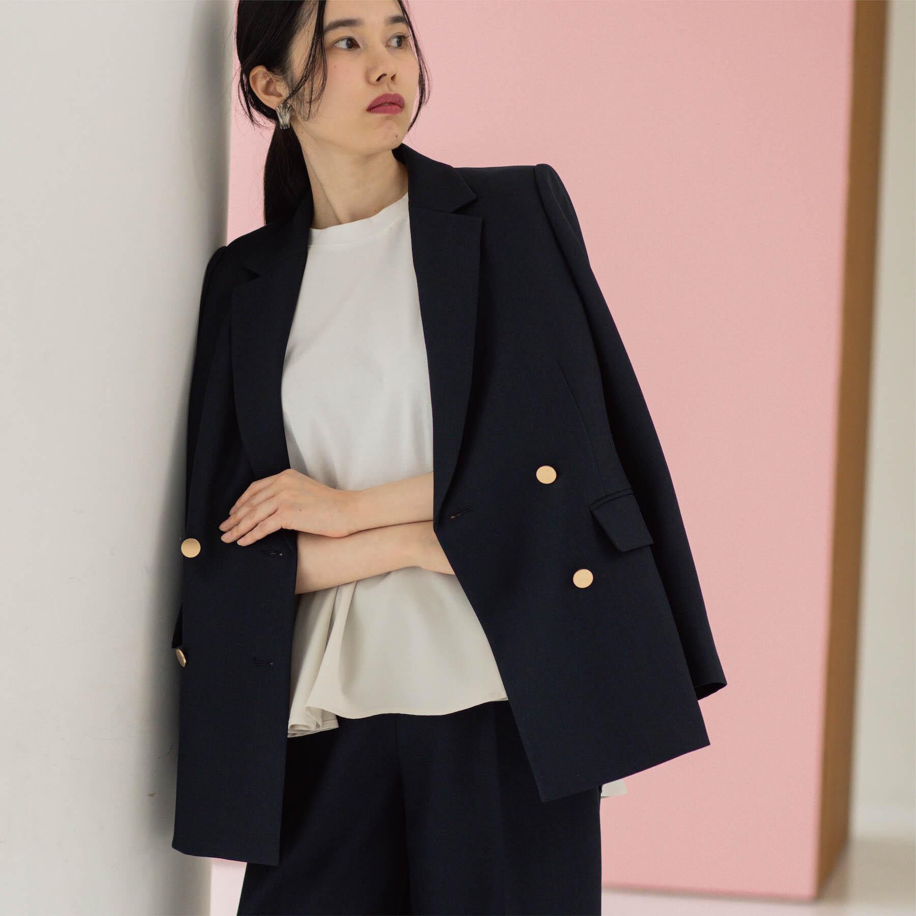 OPAQUE.CLIP「金ボタンダブルブレストテーラードジャケット/セットアップ対応【洗える】」|テーラードジャケット|
