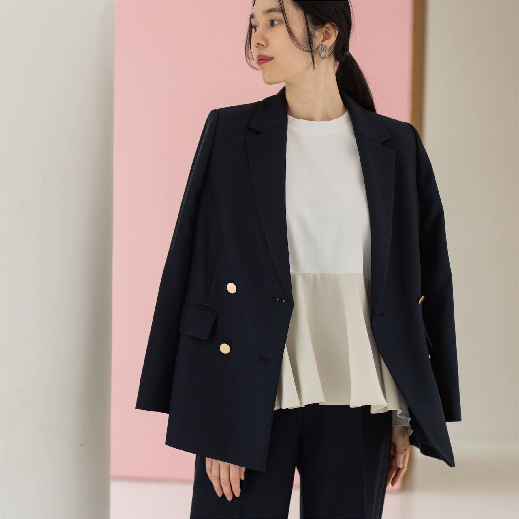 OPAQUE.CLIP「金ボタンダブルブレストテーラードジャケット/セットアップ対応【洗える】」|テーラードジャケット|
