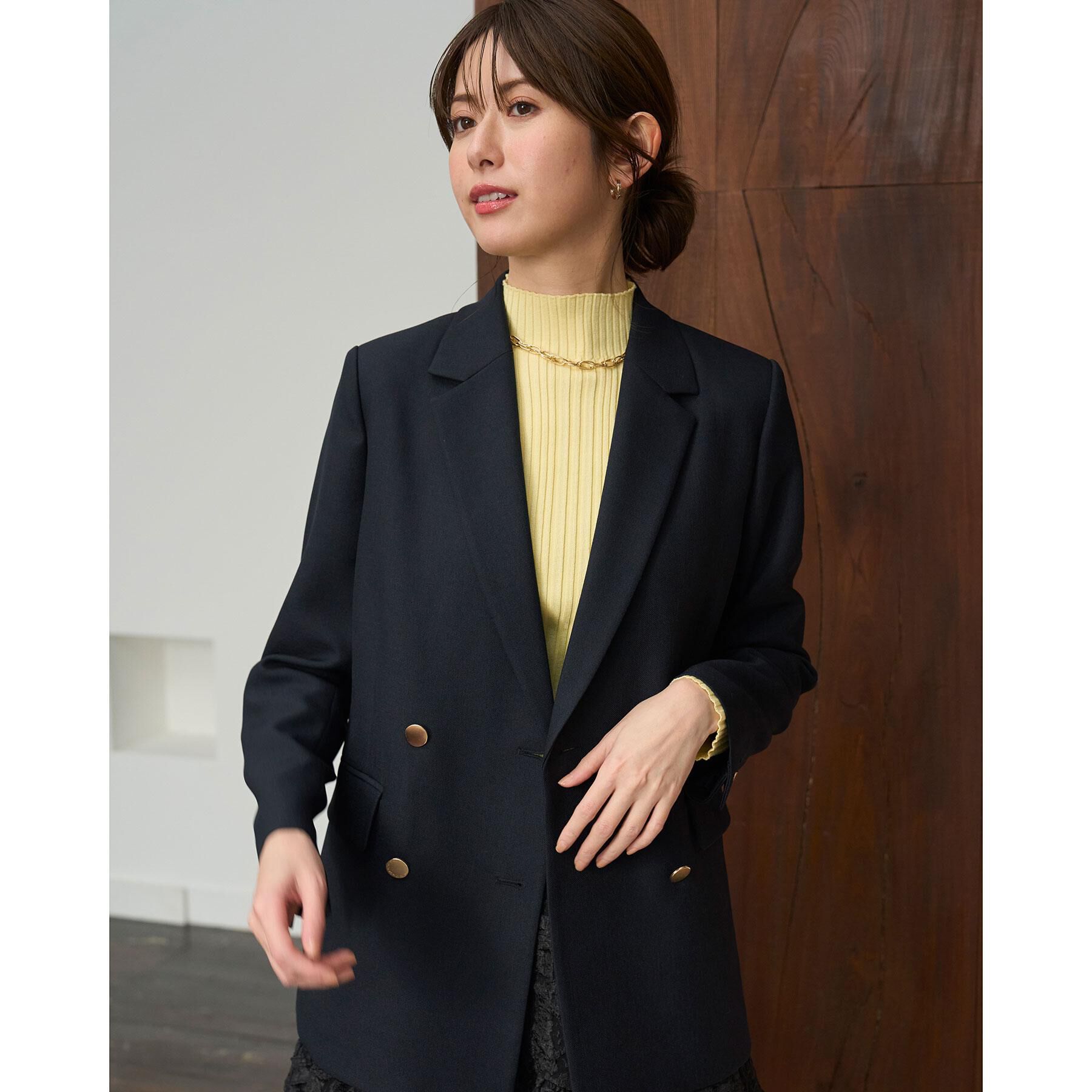 OPAQUE.CLIP「金ボタンダブルブレストテーラードジャケット/セットアップ対応【洗える】」|テーラードジャケット|