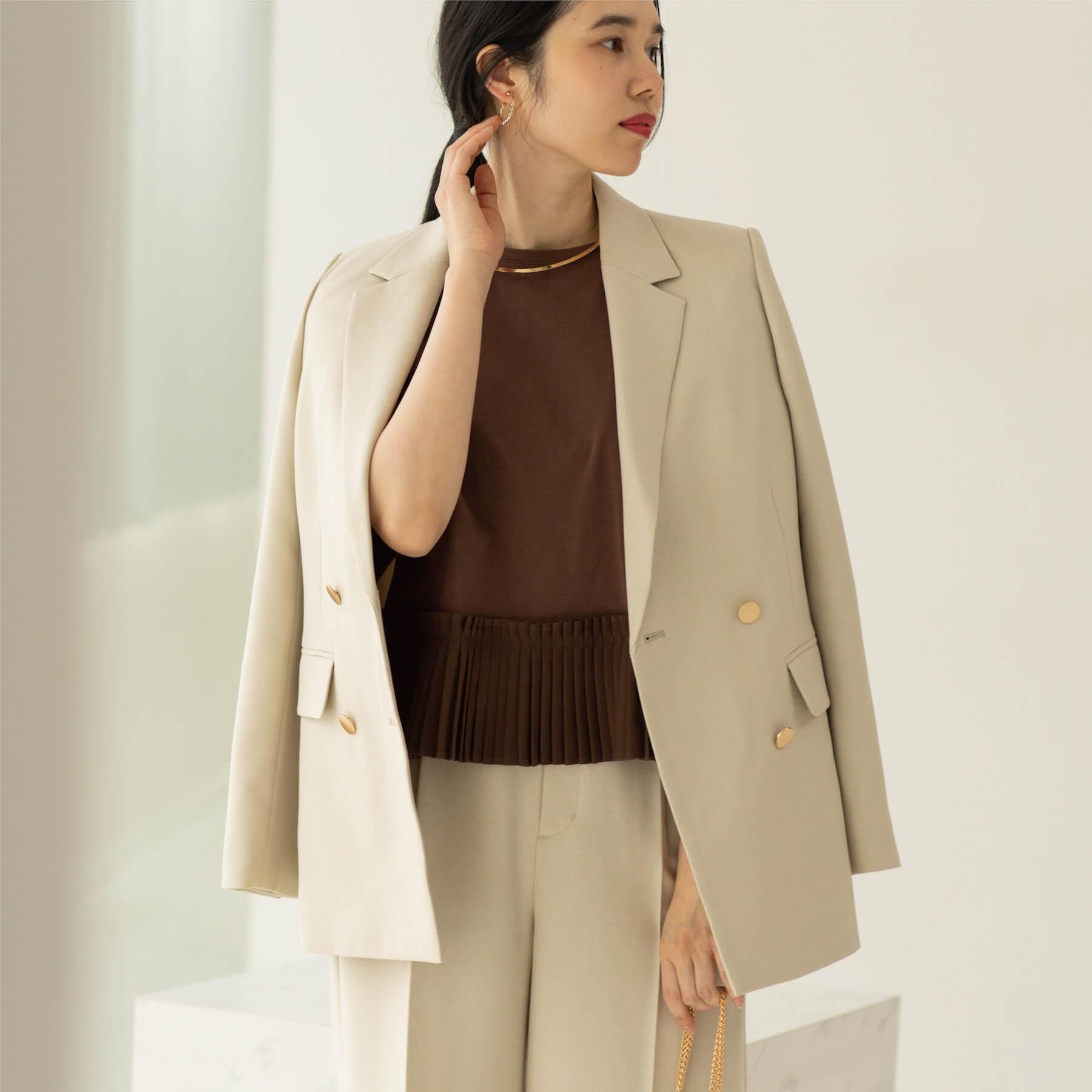 OPAQUE.CLIP「金ボタンダブルブレストテーラードジャケット/セットアップ対応【洗える】」|テーラードジャケット|