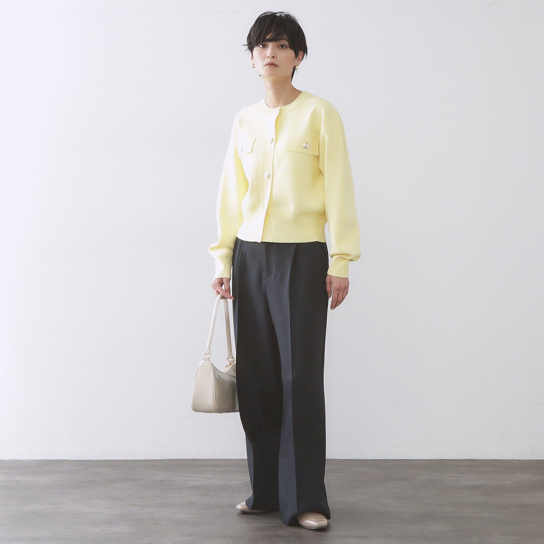 OPAQUE.CLIP「金ボタンデザインワイドパンツ/セットアップ対応【洗濯機OK】《S～LL》」|その他|