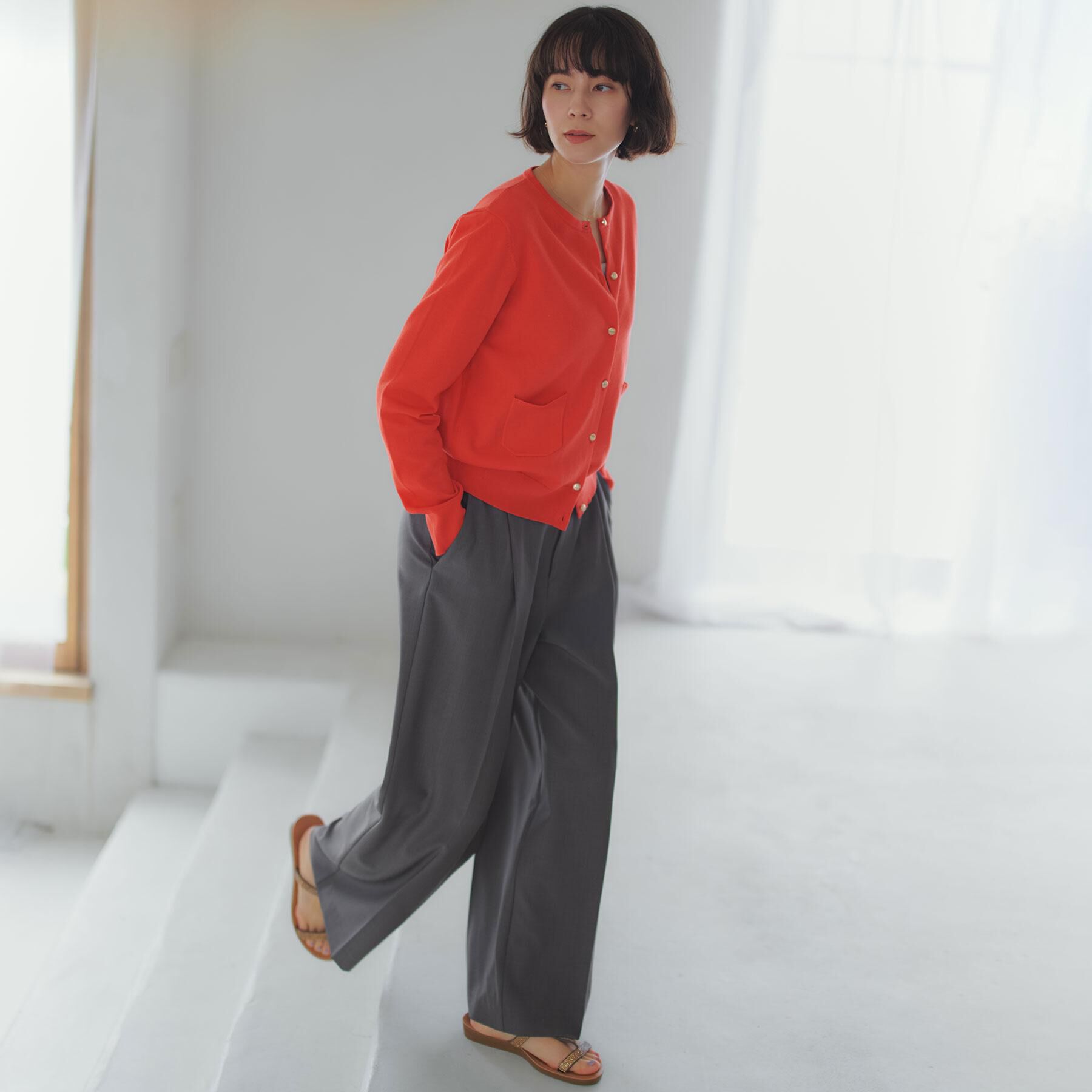 OPAQUE.CLIP「美脚ストレッチストレートワイドパンツ【洗濯機OK】」|その他|