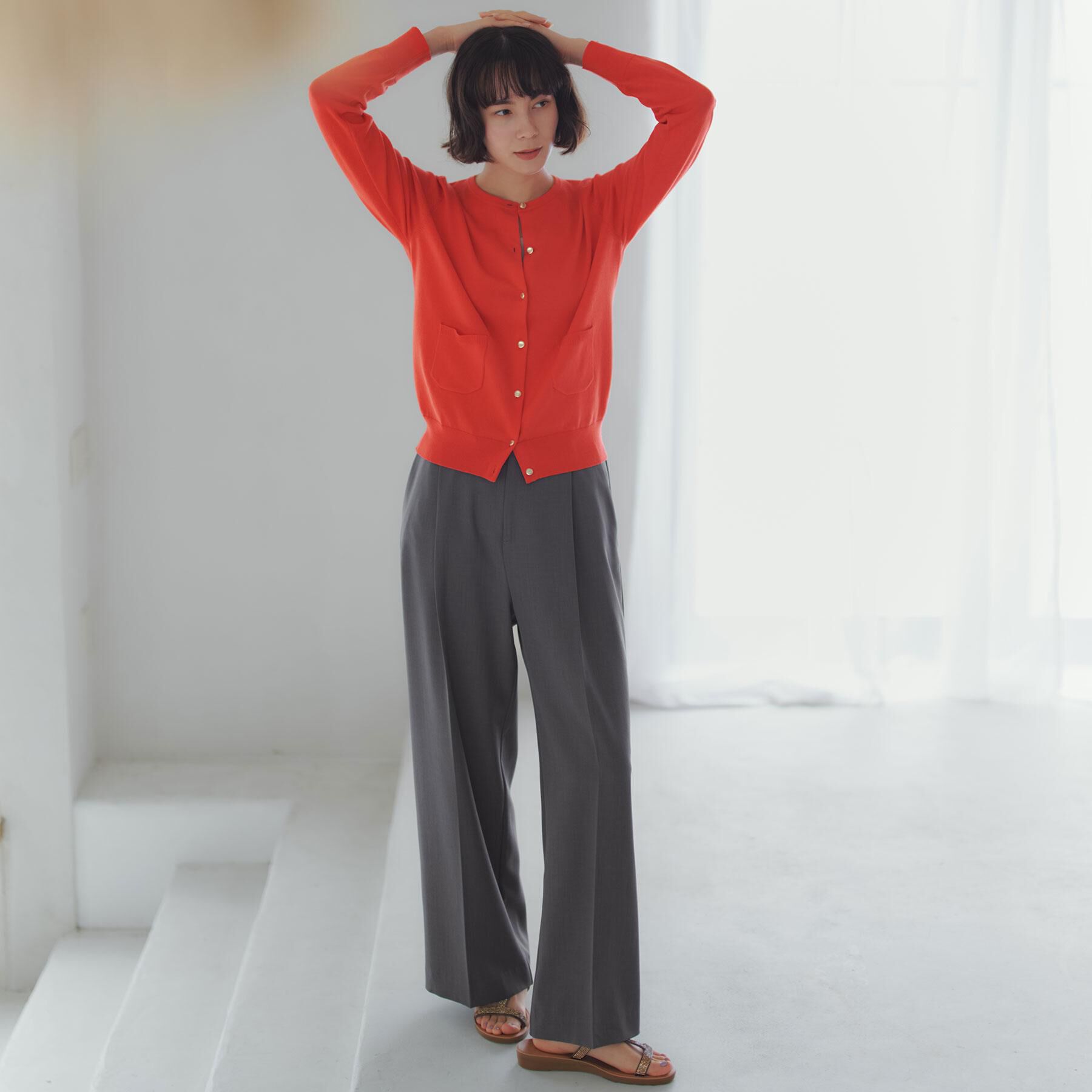 OPAQUE.CLIP「美脚ストレッチストレートワイドパンツ【洗濯機OK】」|その他|