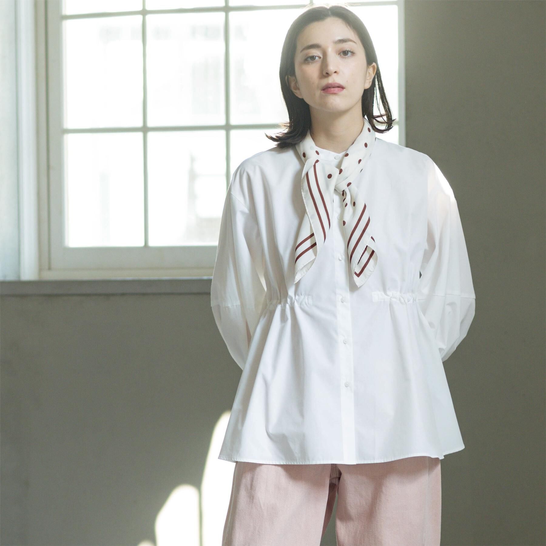 OPAQUE.CLIP「ストライプペプラムデザインブラウス【洗濯機OK】」|シャツ・ブラウス|