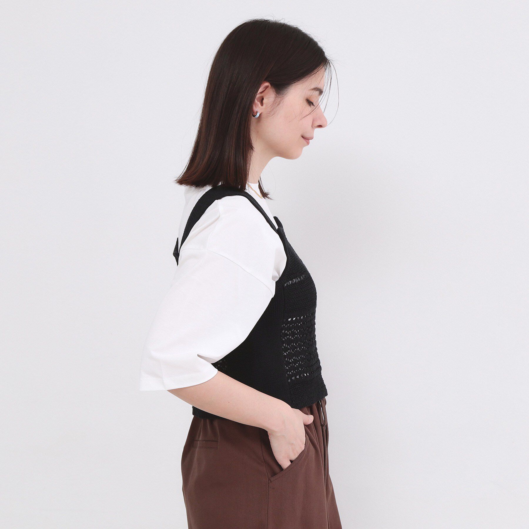 OPAQUE.CLIP「テープヤーンビスチェニット【洗濯機OK/抗ピル】」|ニット・セーター|