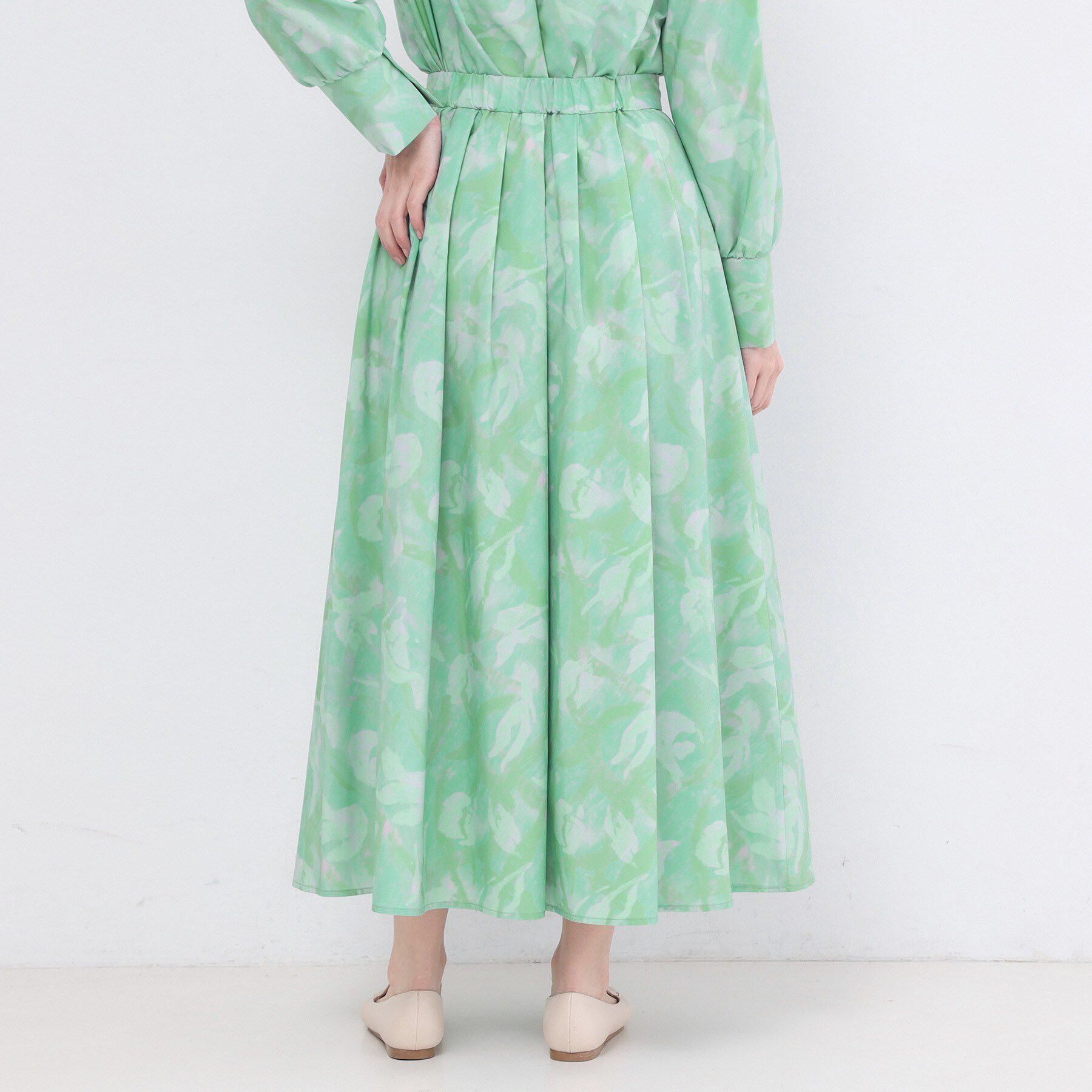 OPAQUE.CLIP「アートプリントフレアスカート【洗濯機OK】」|スカート|