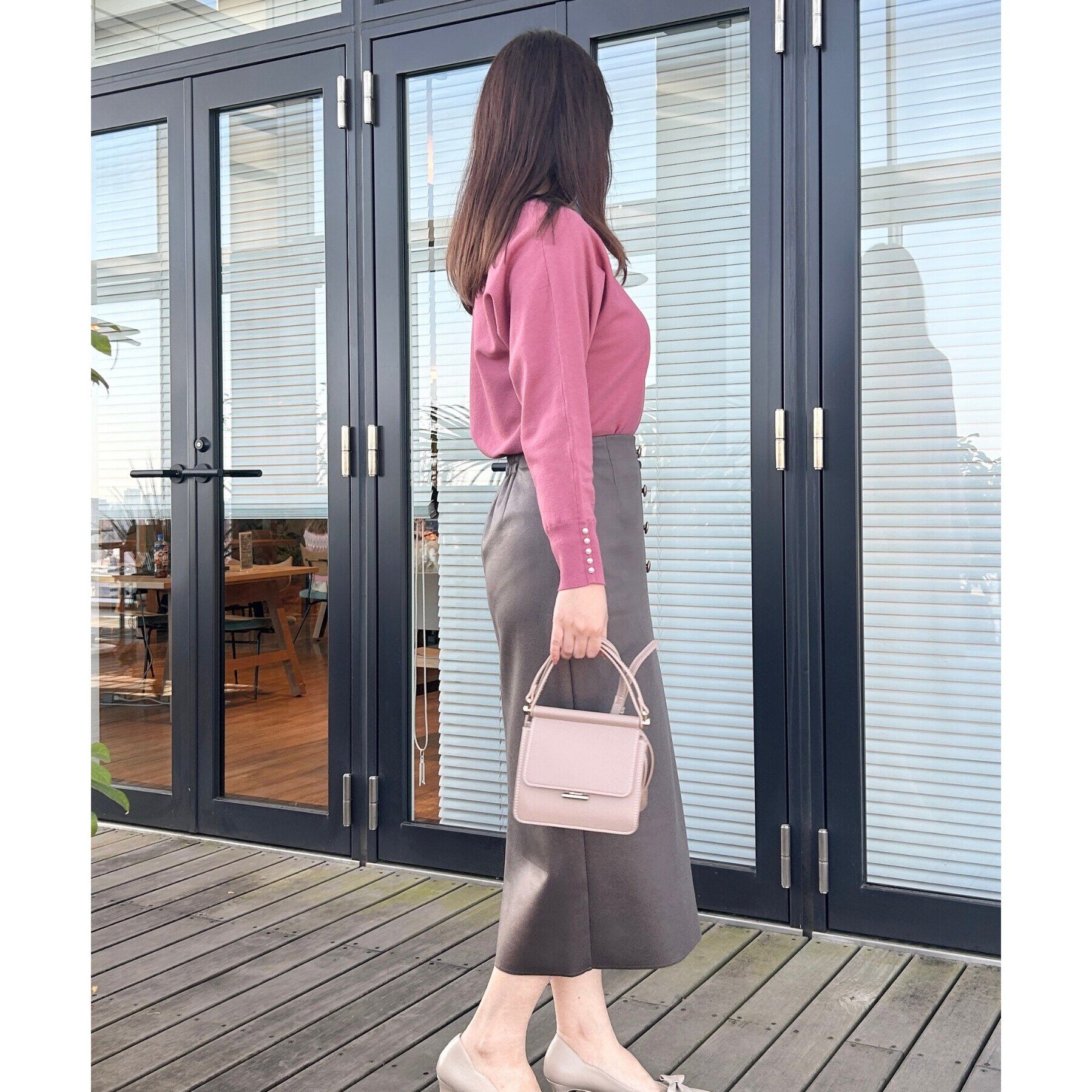 Couture broach「【体のラインを拾いにくい・お仕事にも】マシュマロスエード調タイト」|スカート|