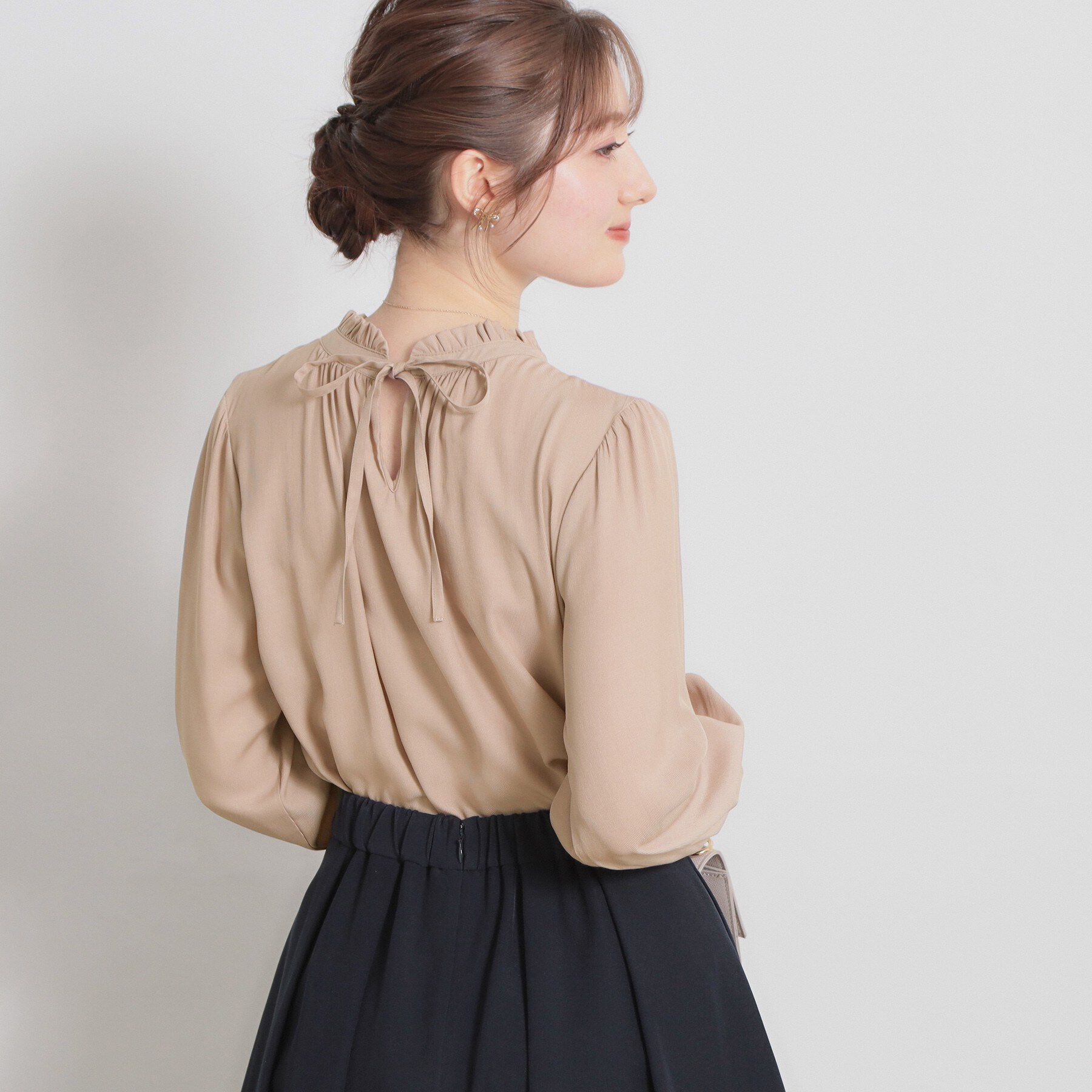 Couture broach「【前後2WAY・洗える】RTピケ リボン ブラウス」|シャツ・ブラウス|