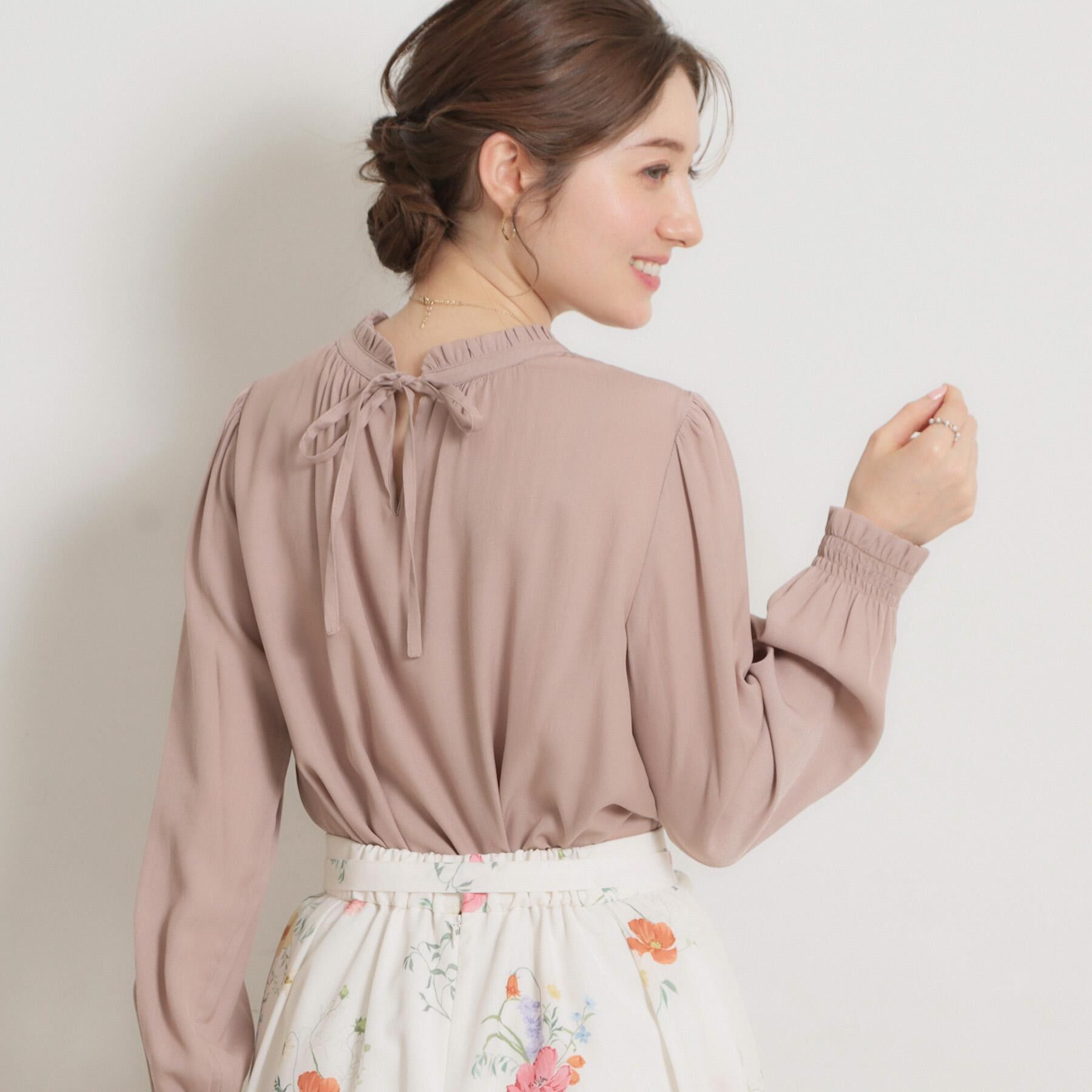 Couture broach「【前後2WAY・洗える】RTピケ リボン ブラウス」|シャツ・ブラウス|