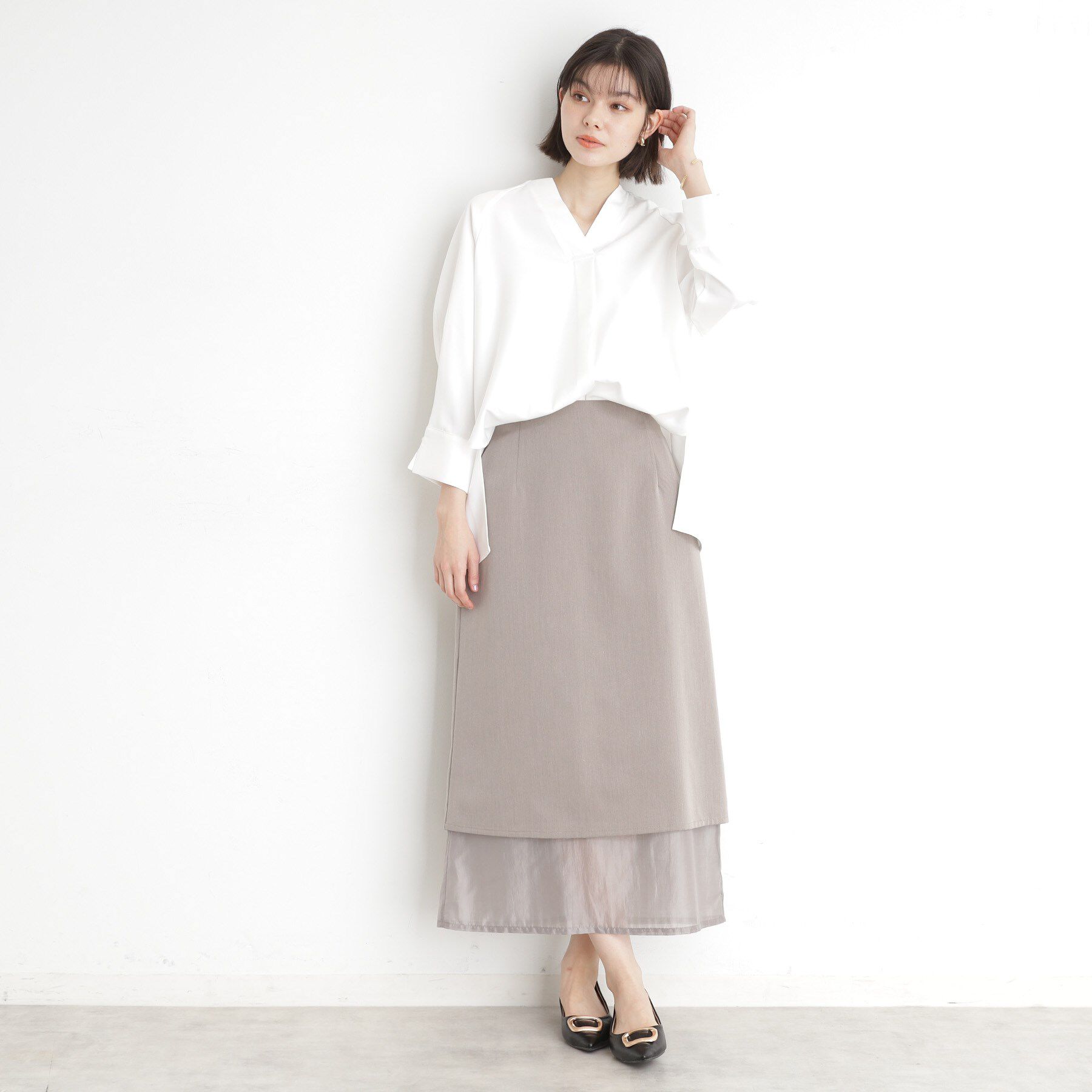 THE SHOP TK「ブラウス見えカットソー【洗える】」|シャツ・ブラウス|