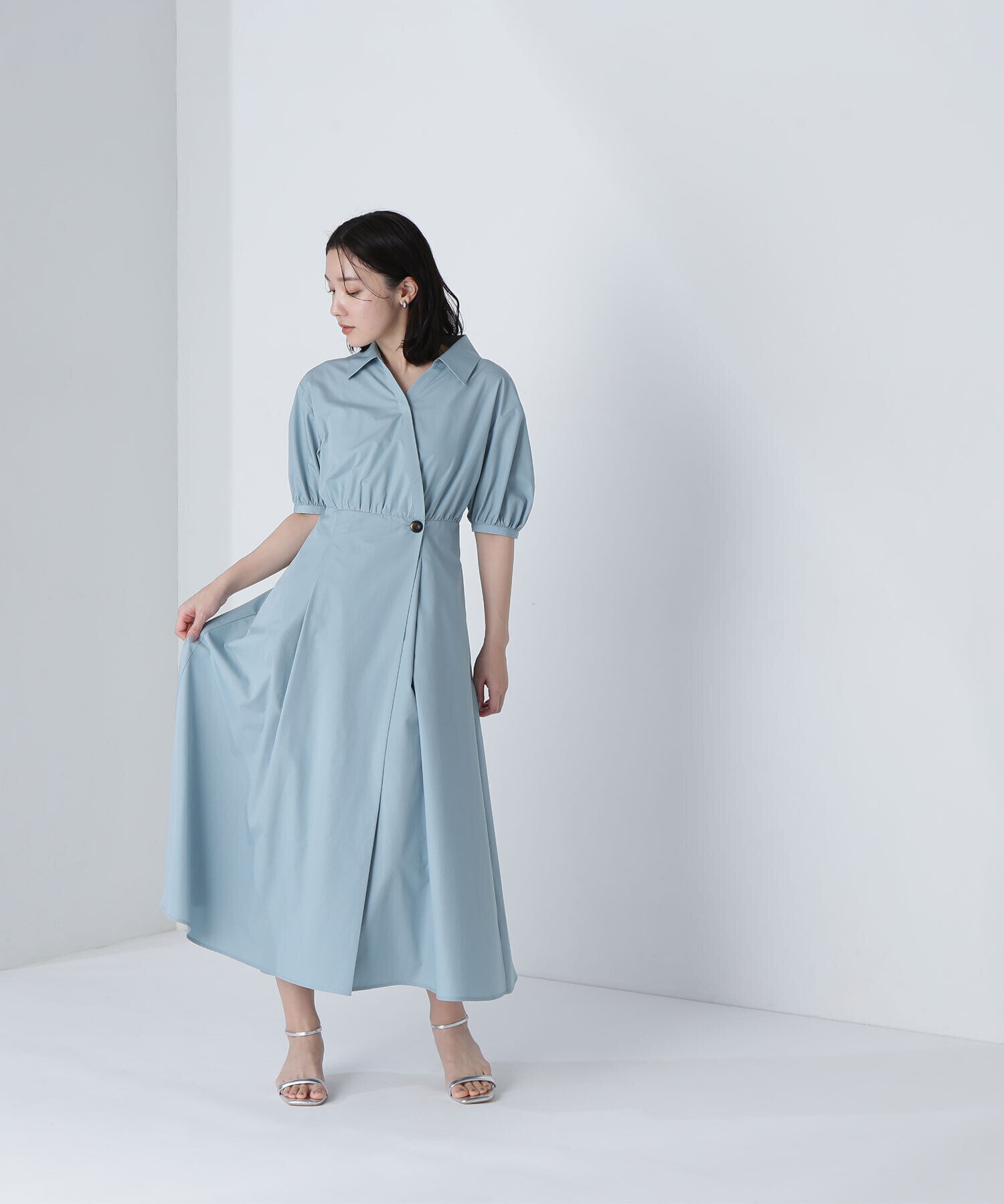  「スキッパーフォルムシャツワンピース」|ワンピース|