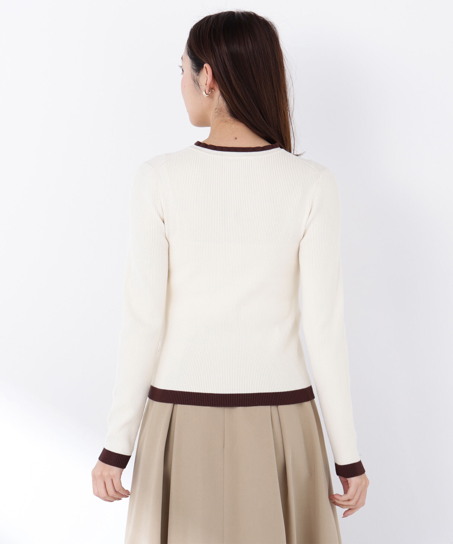  「バイカラーフリルトリムニット」|ニット・セーター|