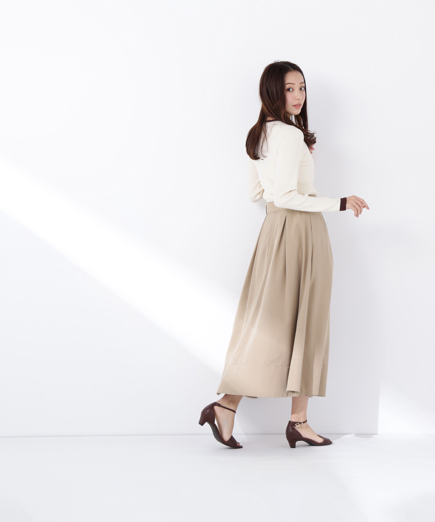  「バイカラーフリルトリムニット」|ニット・セーター|