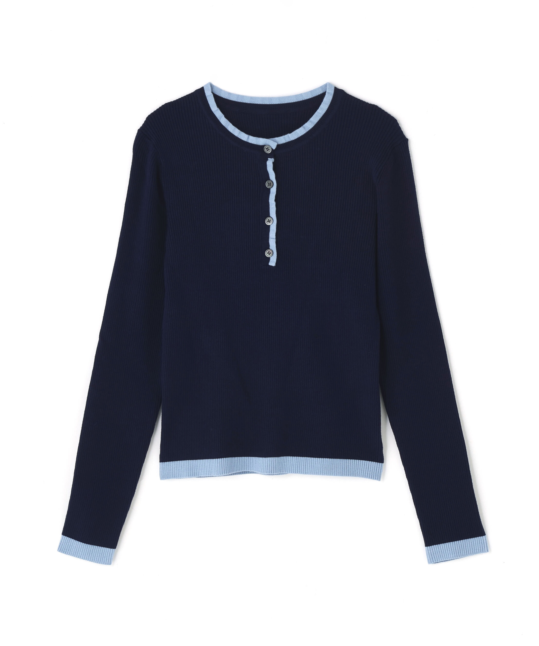  「バイカラーフリルトリムニット」|ニット・セーター|