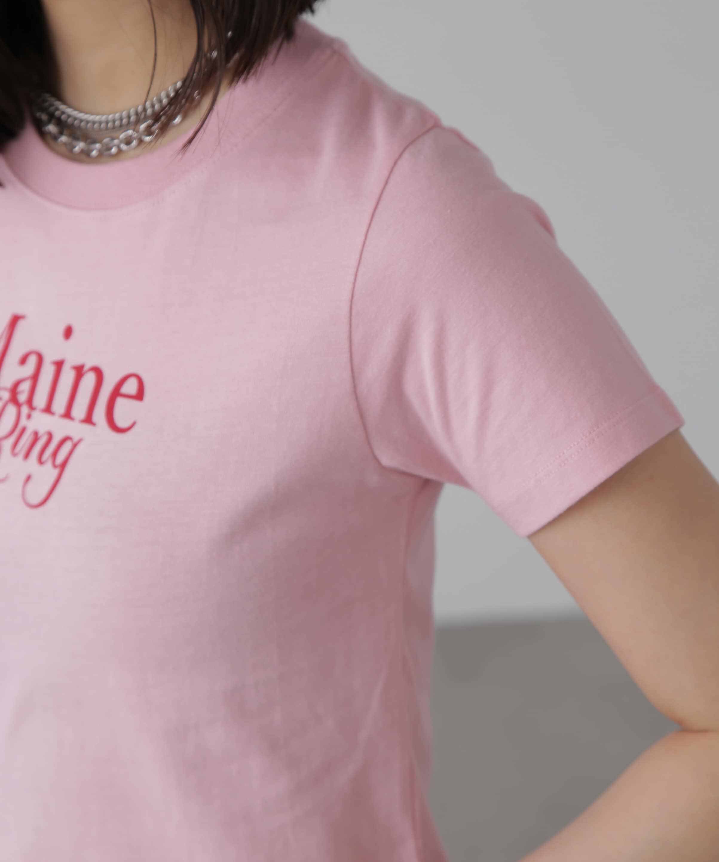  「ショート丈ロゴTシャツ」|Tシャツ・カットソー|