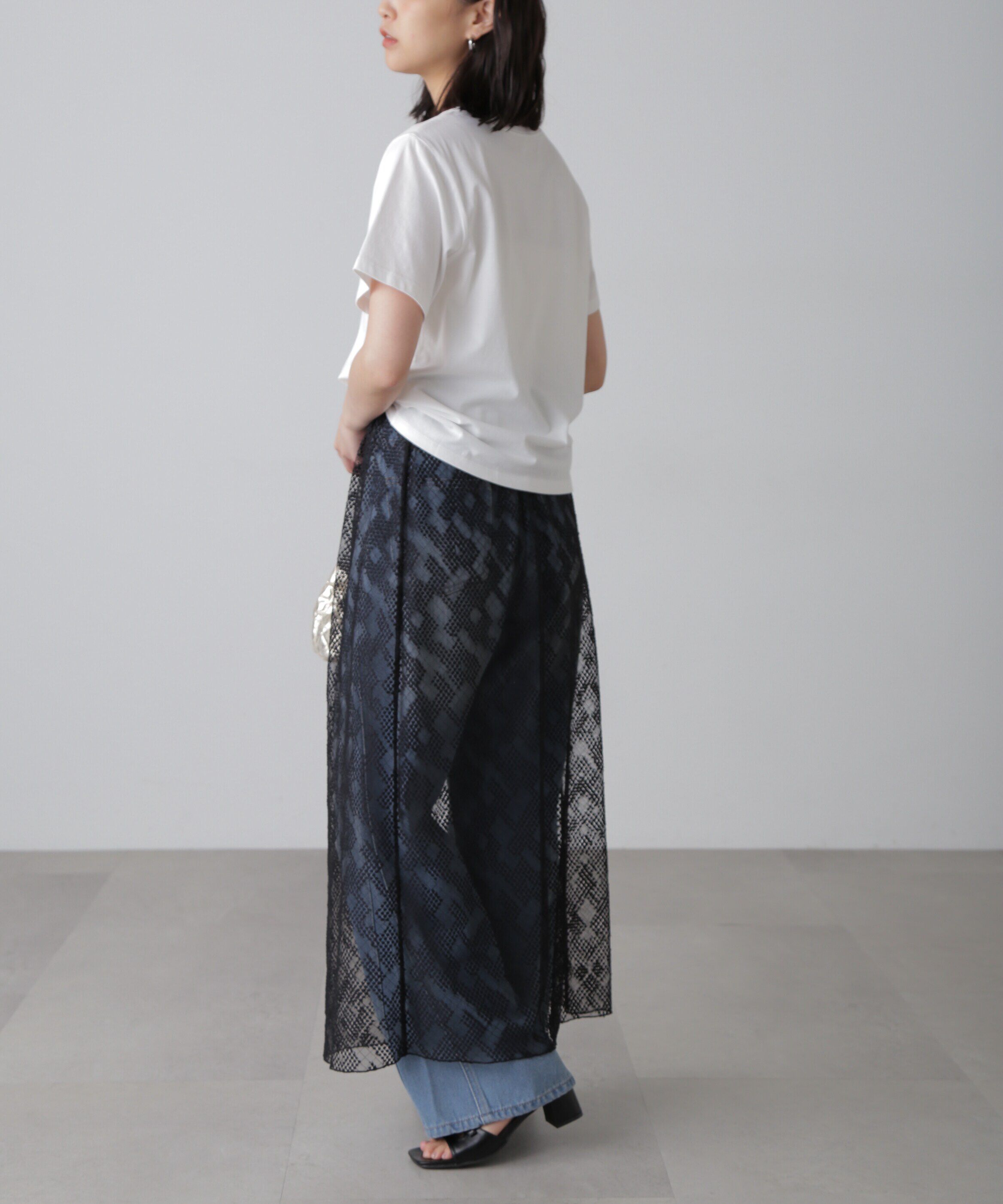  「チュールジャガードレイヤードスカート」|スカート|