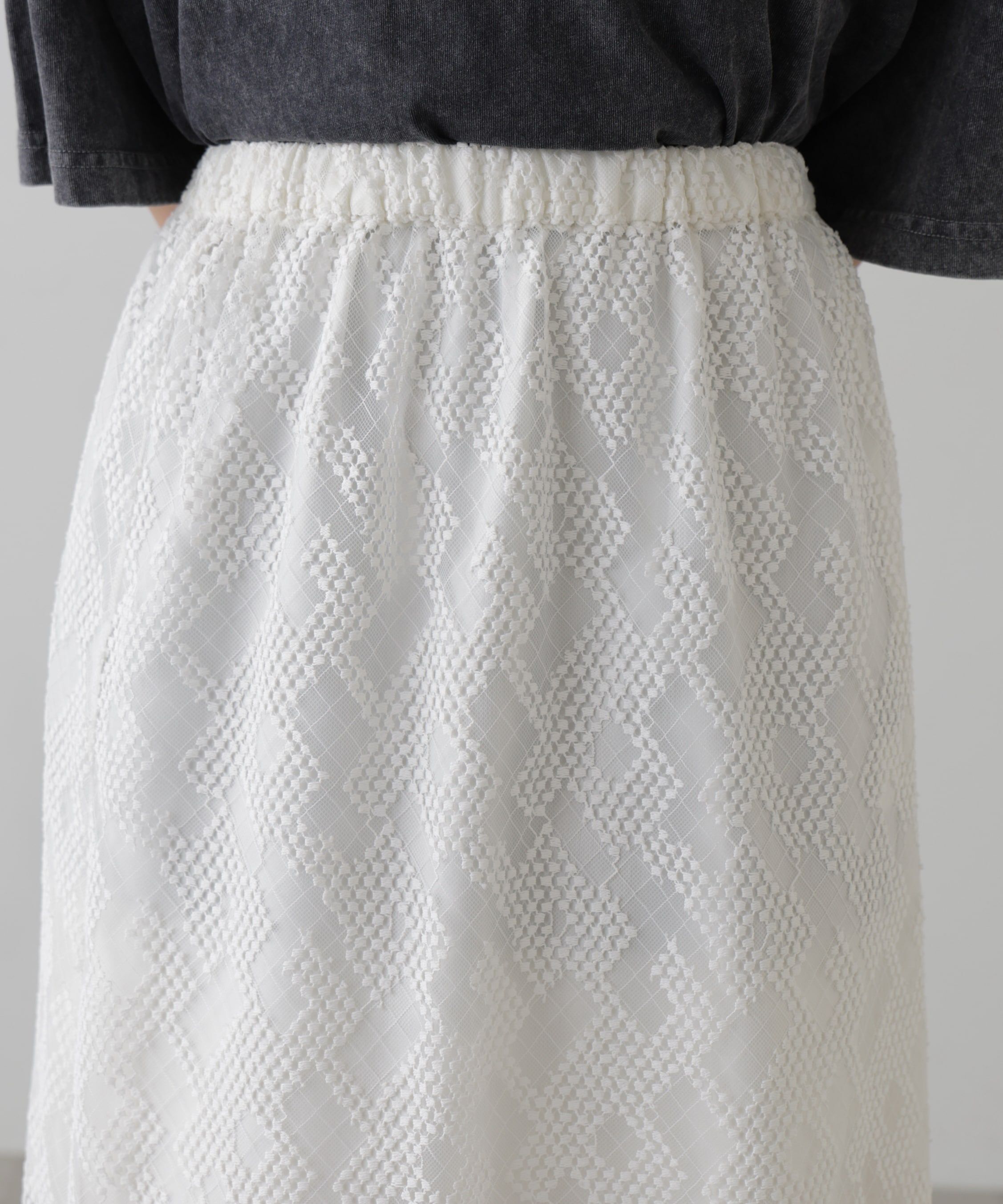  「チュールジャガードレイヤードスカート」|スカート|