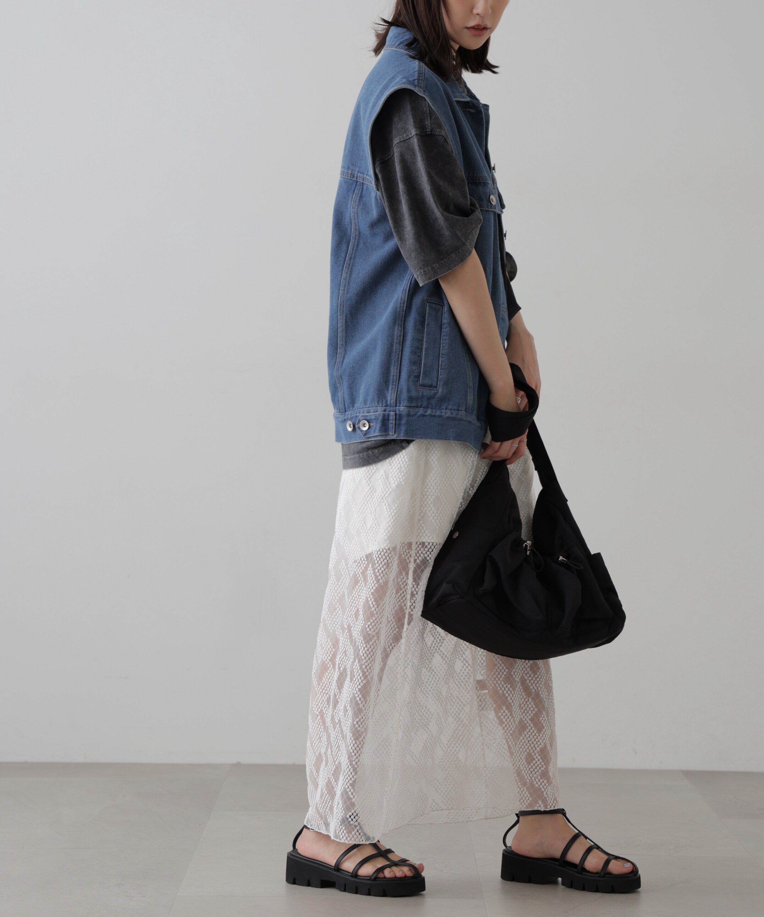  「チュールジャガードレイヤードスカート」|スカート|