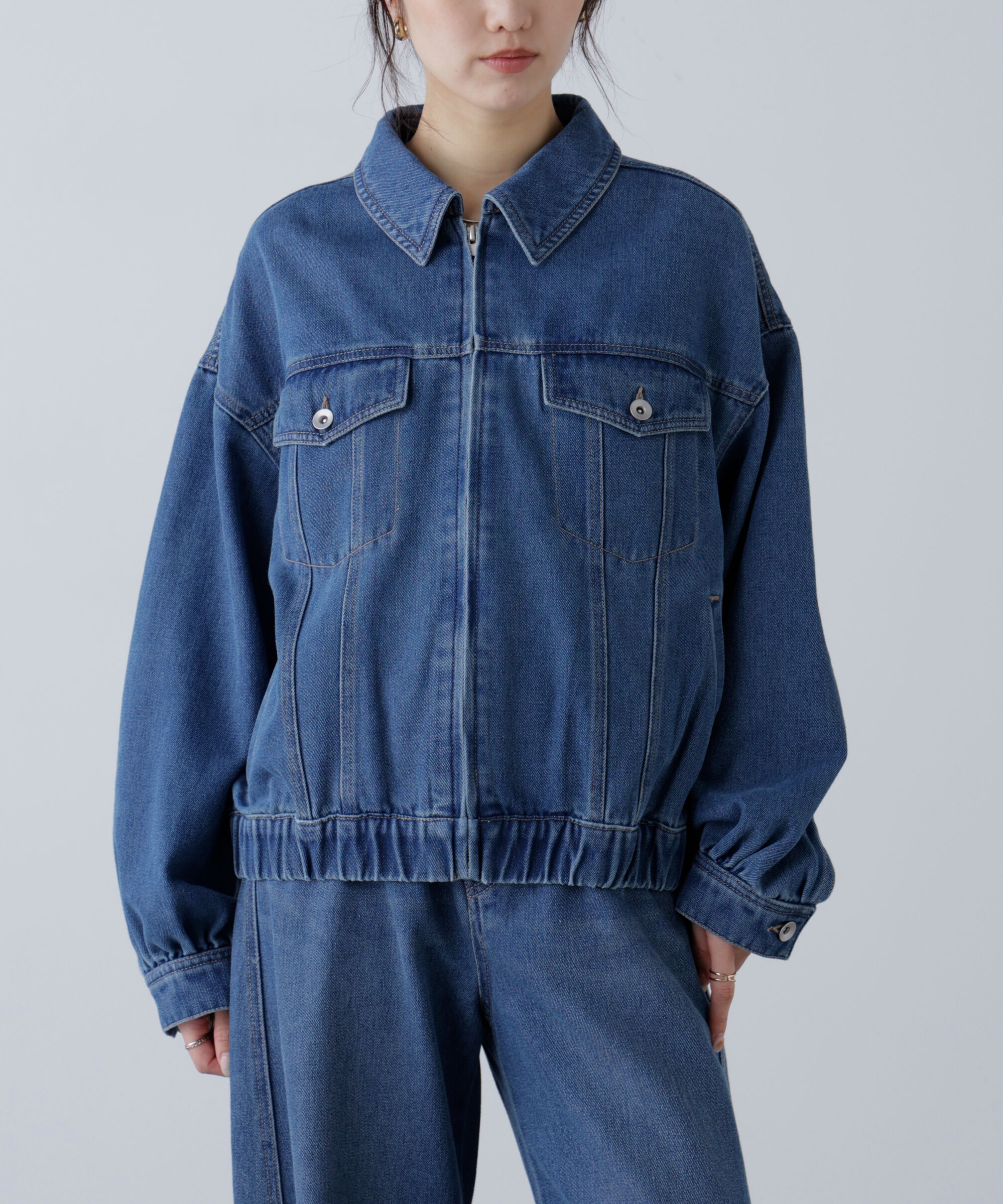  「オーバーサイズデニムジャケット」|ブルゾン・スタジャン|