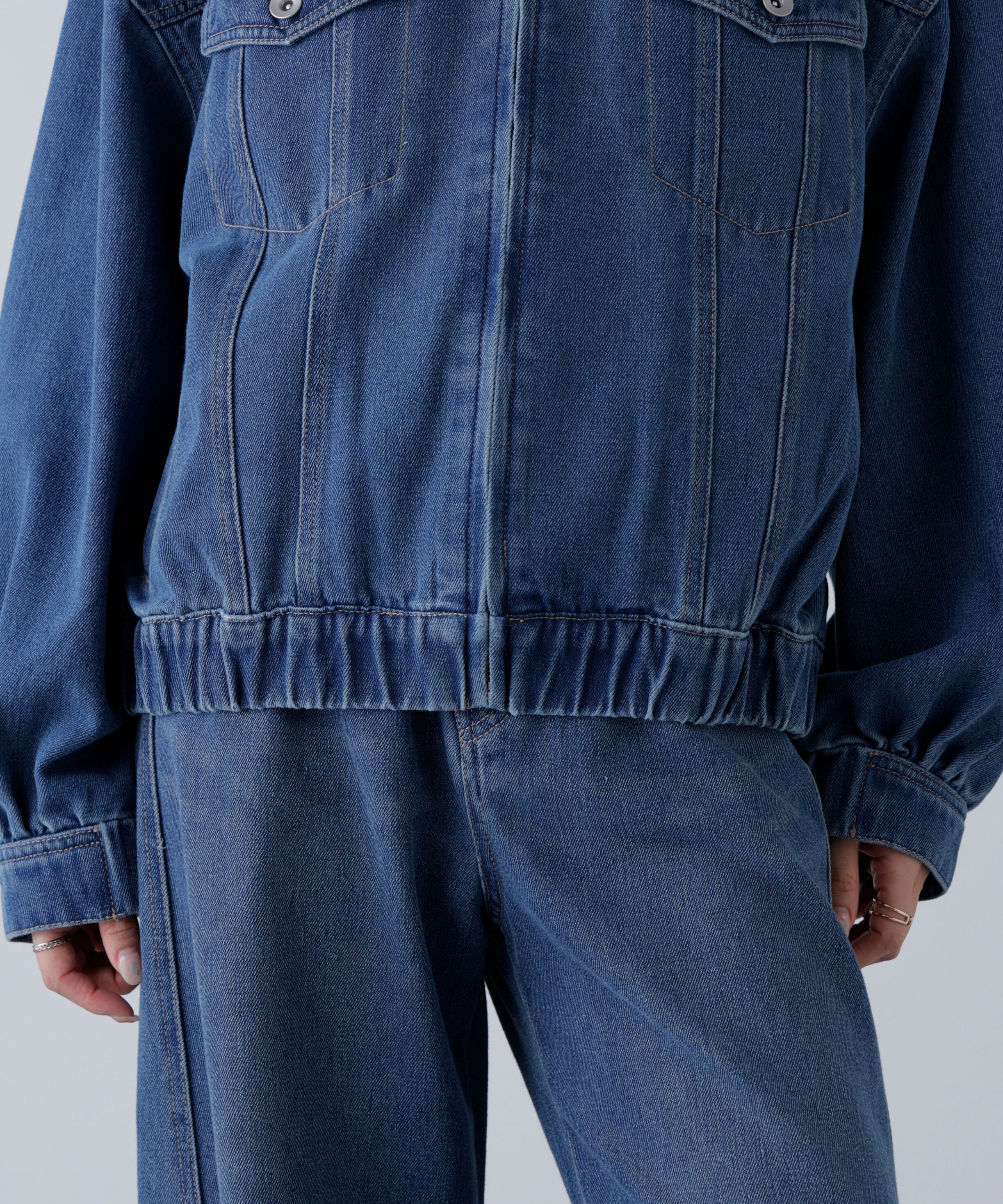  「オーバーサイズデニムジャケット」|ブルゾン・スタジャン|