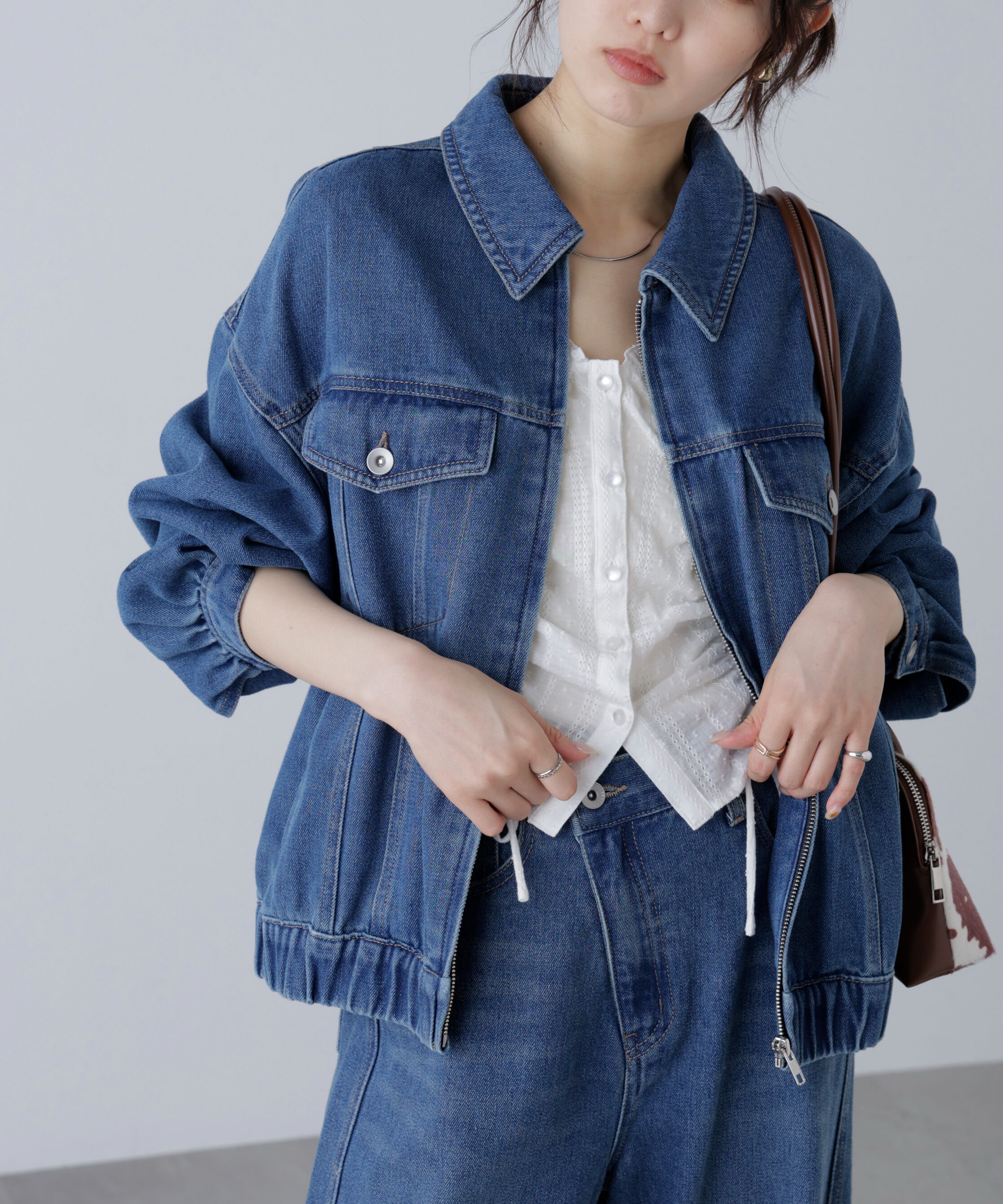  「オーバーサイズデニムジャケット」|ブルゾン・スタジャン|