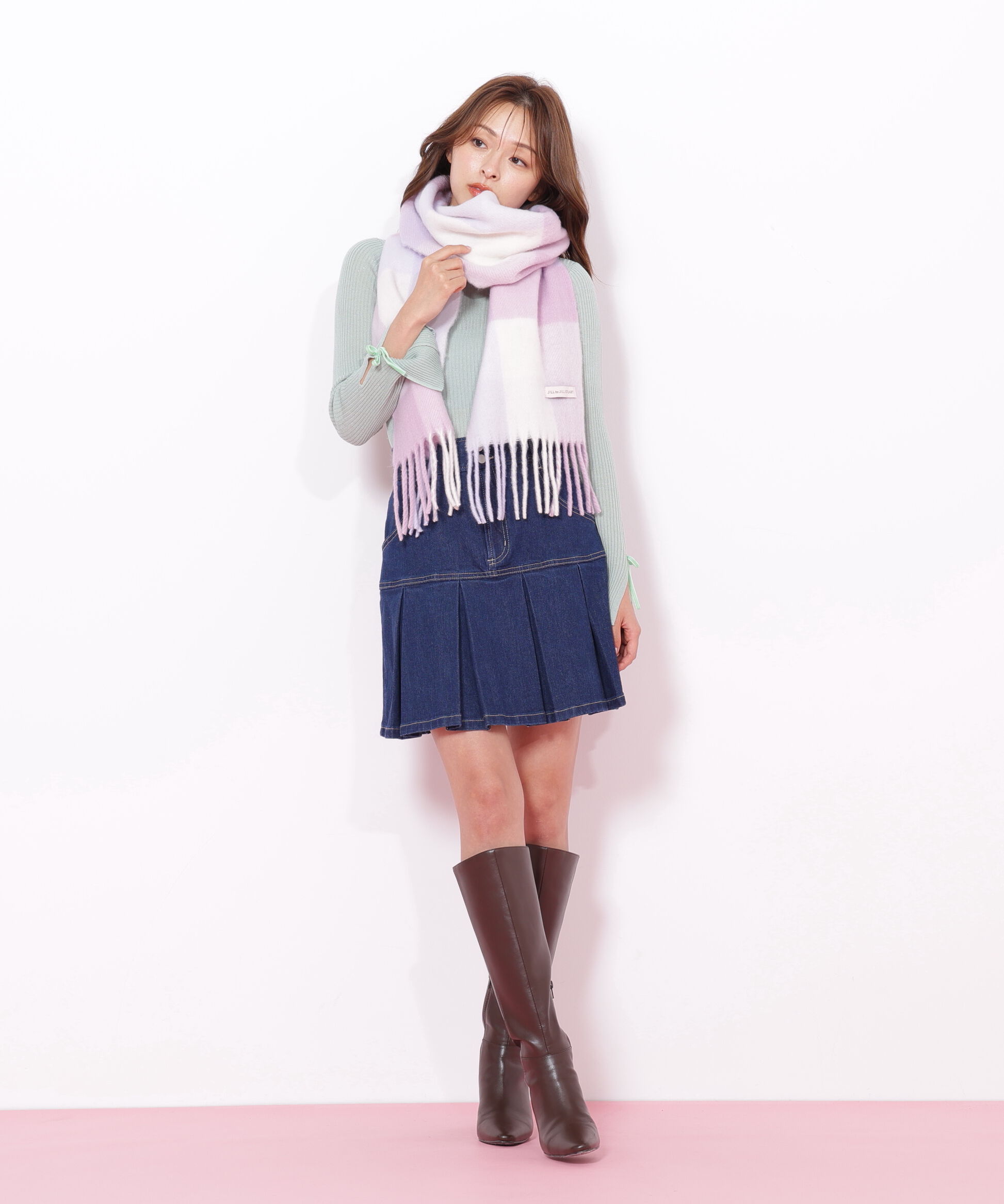  「ブロックチェックストール」|バンダナ・スカーフ|