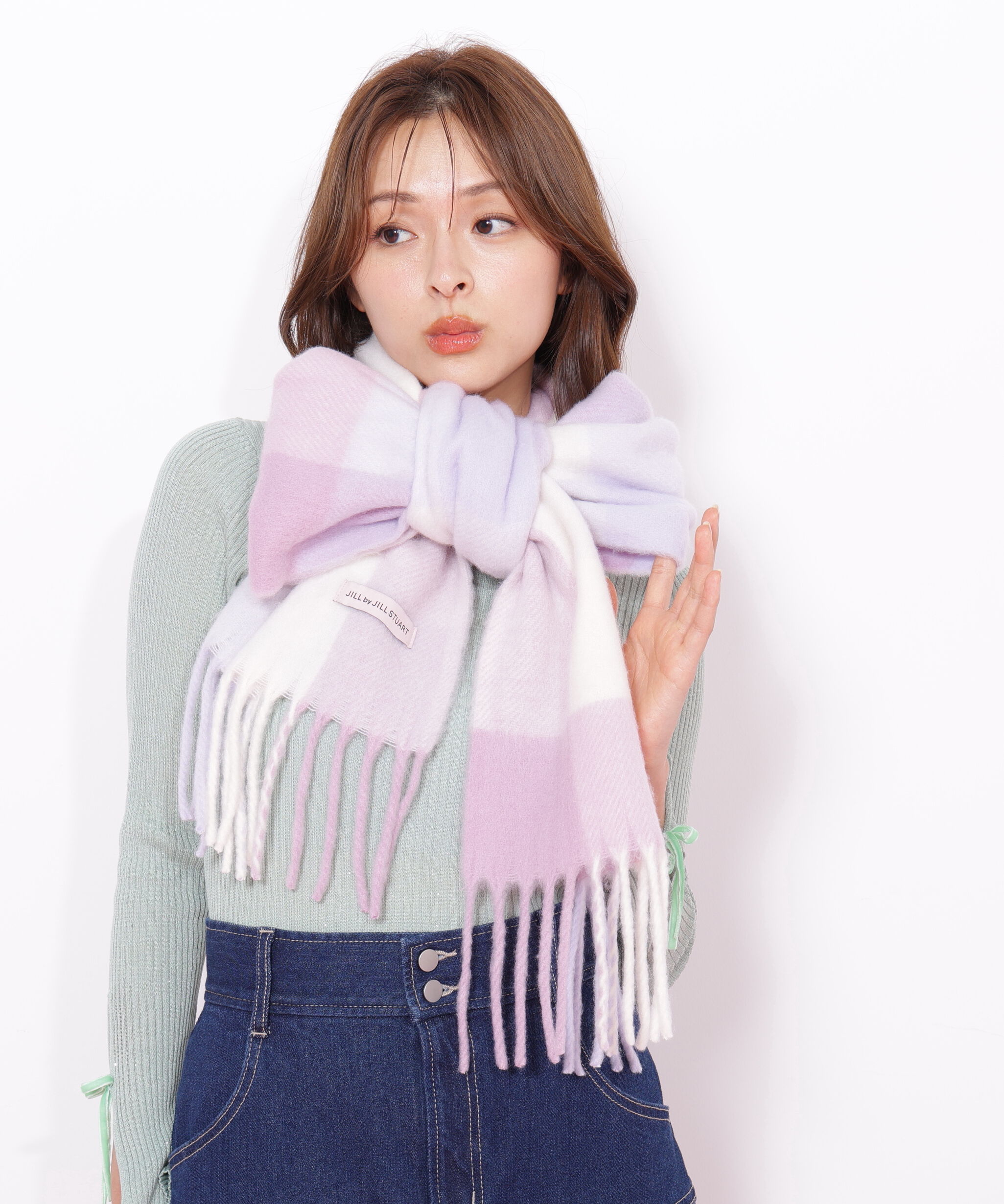  「ブロックチェックストール」|バンダナ・スカーフ|