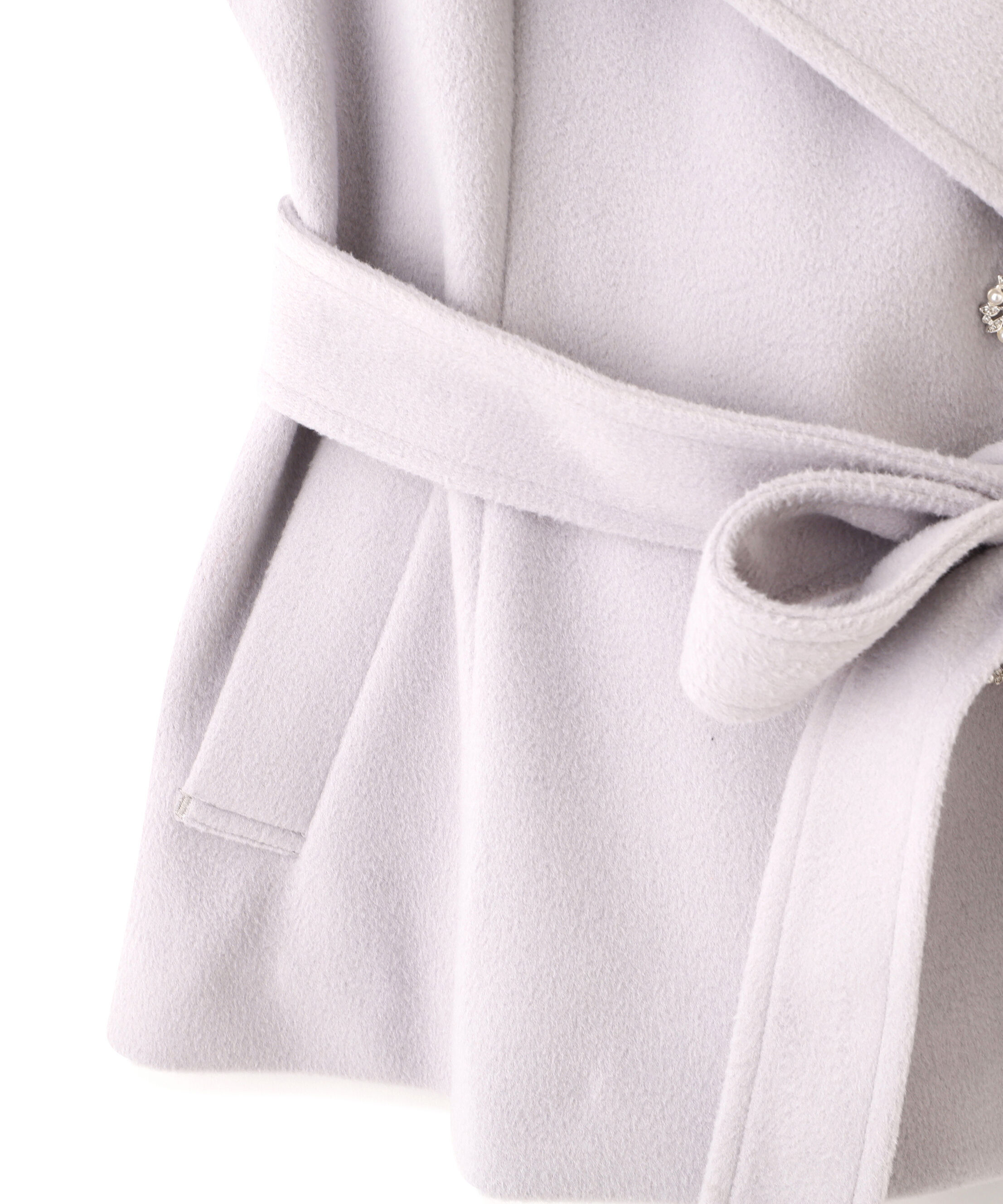  「ビジュー釦ビッグカラーショートコート」|その他|