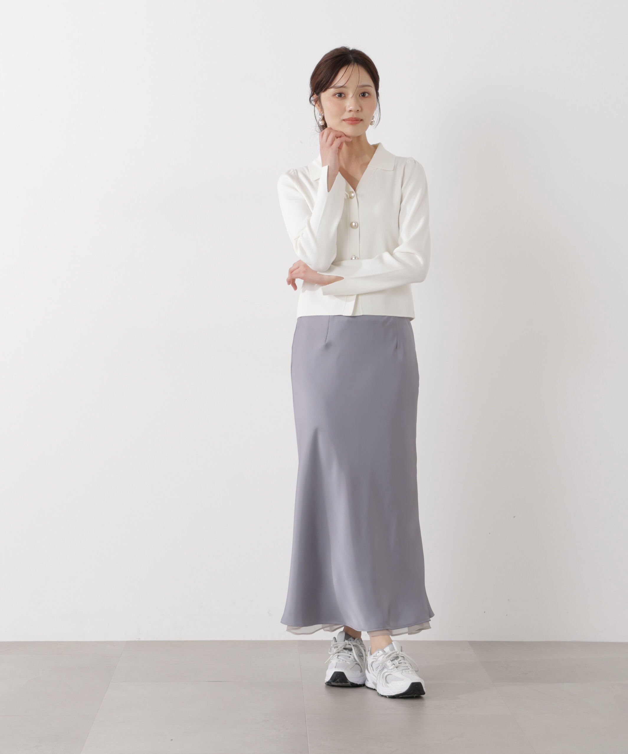 PROPORTION BODY DRESSING「＜ウォッシャブル/UV＞衿付き総針ニット」|ニット・セーター|