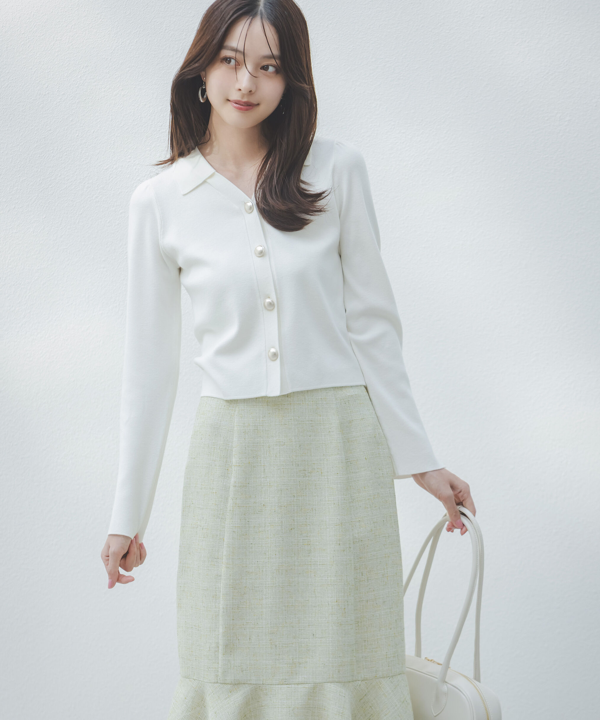 PROPORTION BODY DRESSING「＜ウォッシャブル/UV＞衿付き総針ニット」|ニット・セーター|