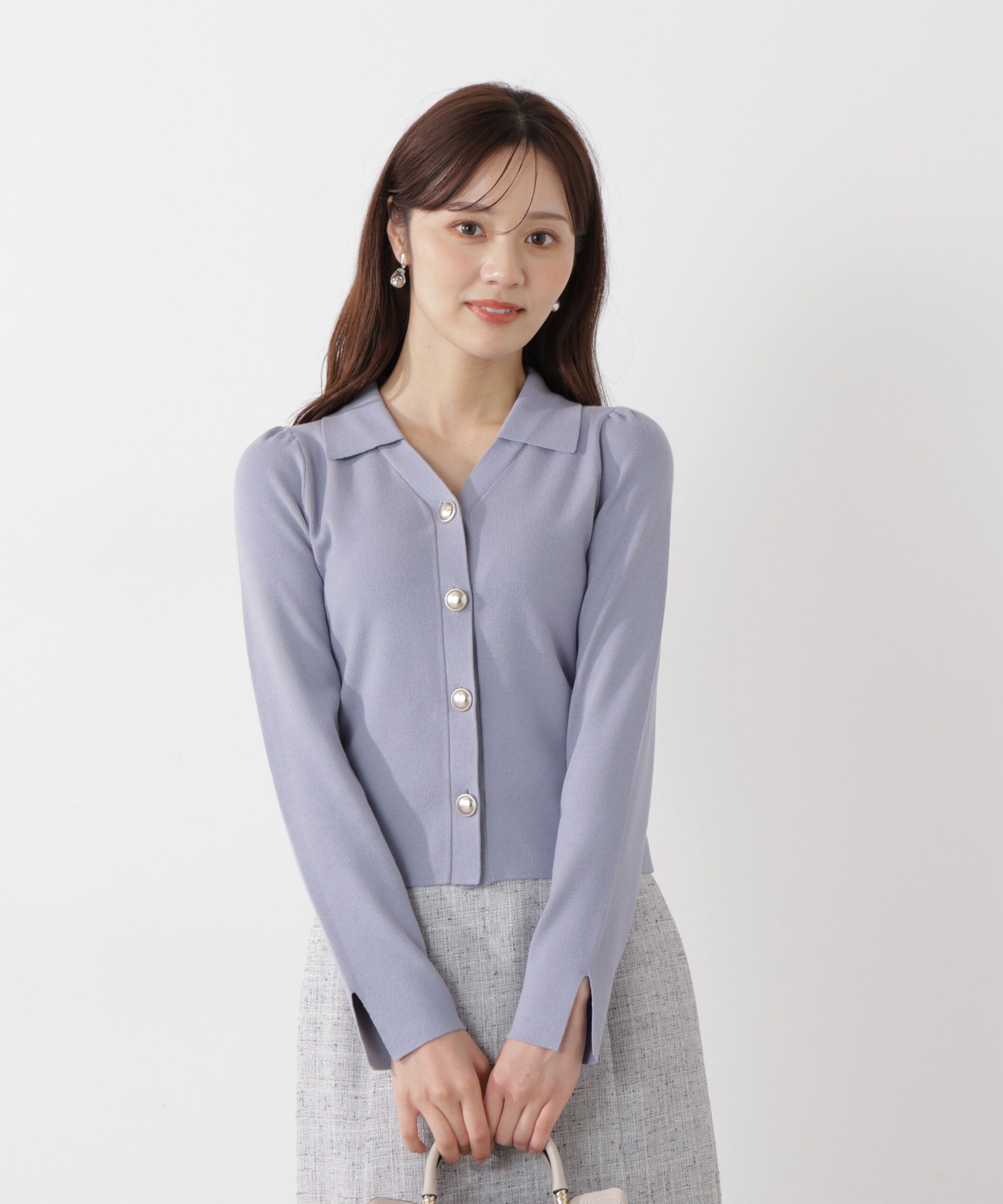 PROPORTION BODY DRESSING「＜ウォッシャブル/UV＞衿付き総針ニット」|ニット・セーター|